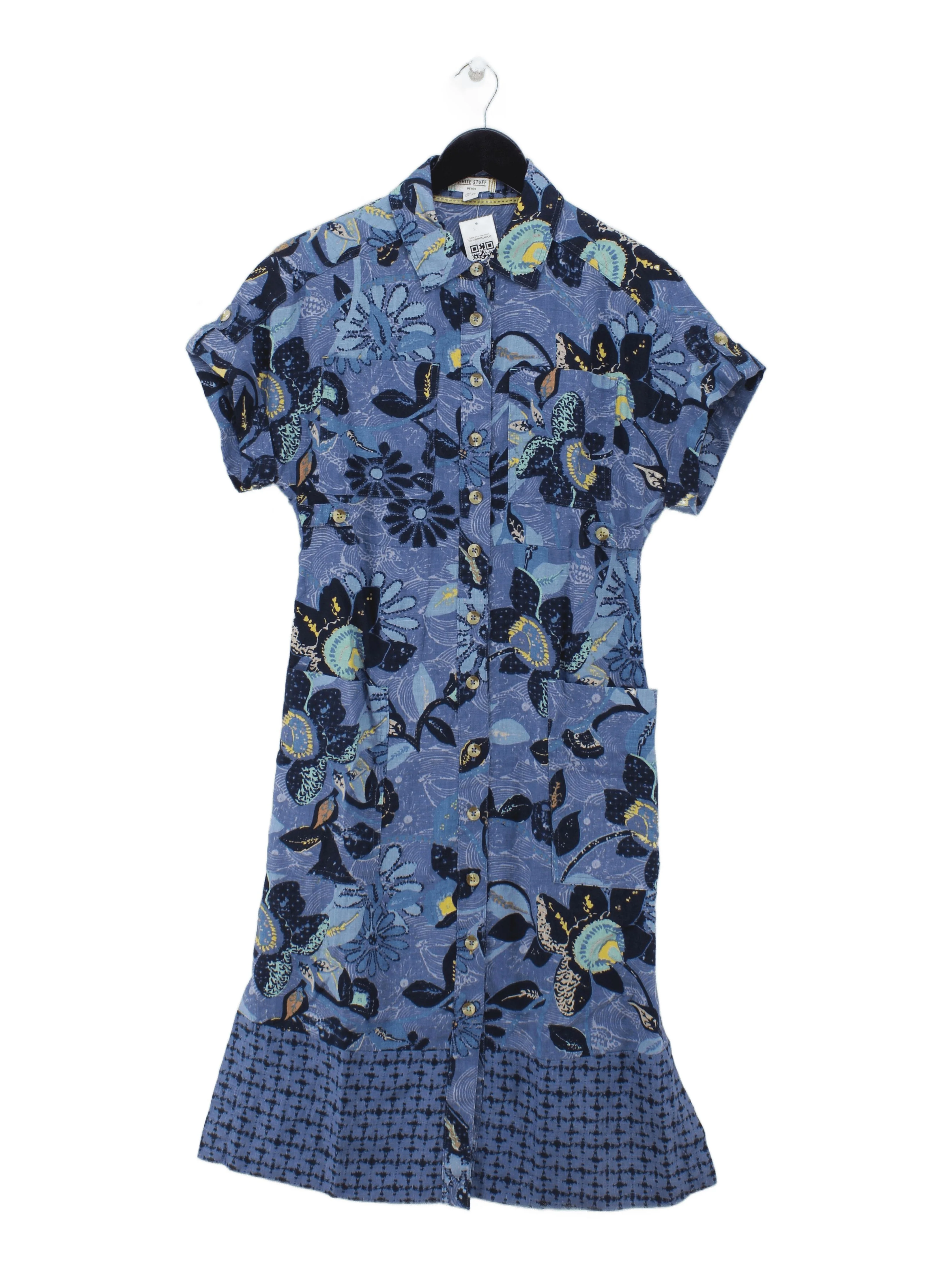 White Stuff Shirt Midi Dress UK6 in Blue