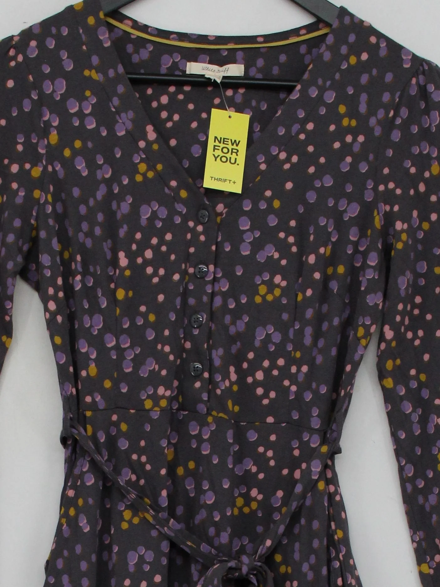 White Stuff Shirt Midi Dress UK8 in Grey - Image 3