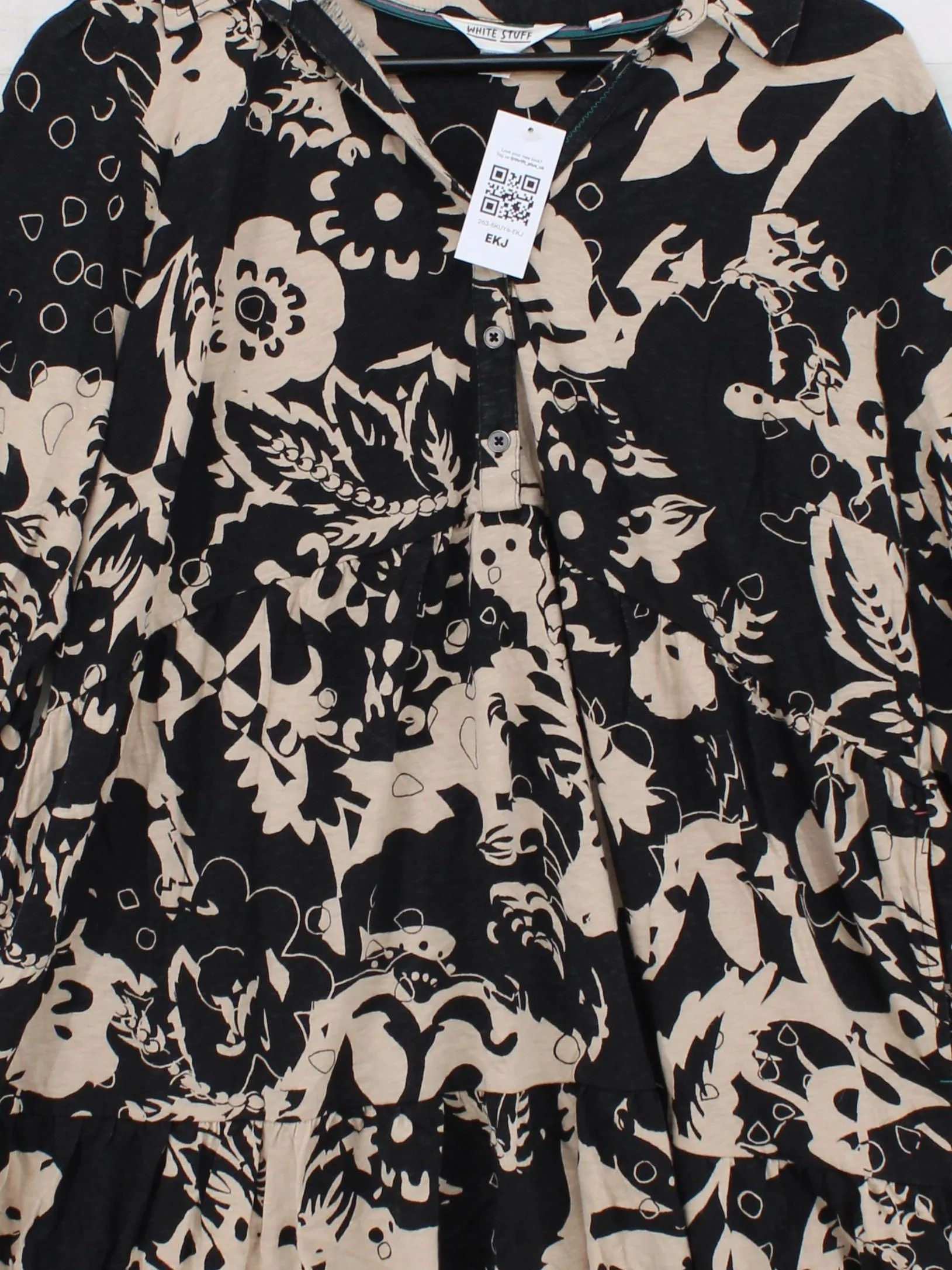 White Stuff Shirt Mini Dress UK14 in Black - Image 3