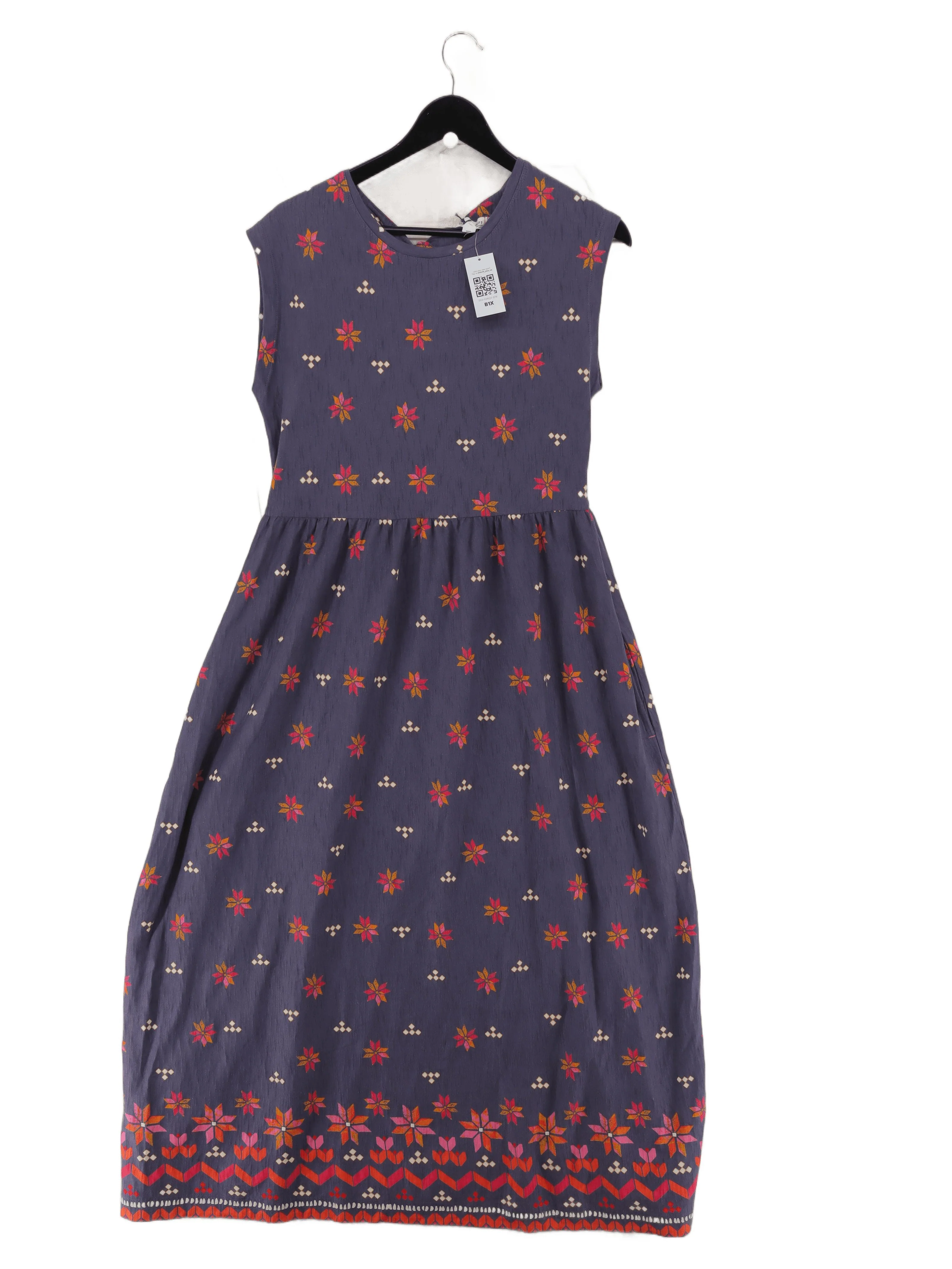 White Stuff Skater Midi Dress UK10 in Grey