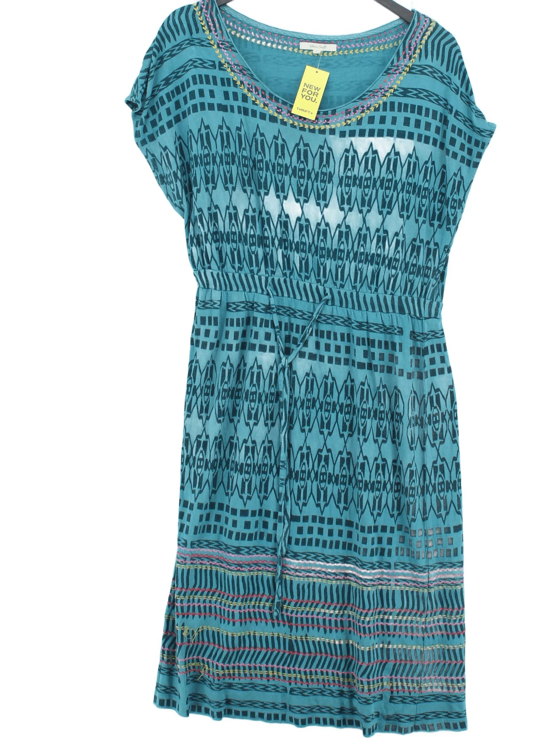 White Stuff T-Shirt Midi Dress M in Blue
