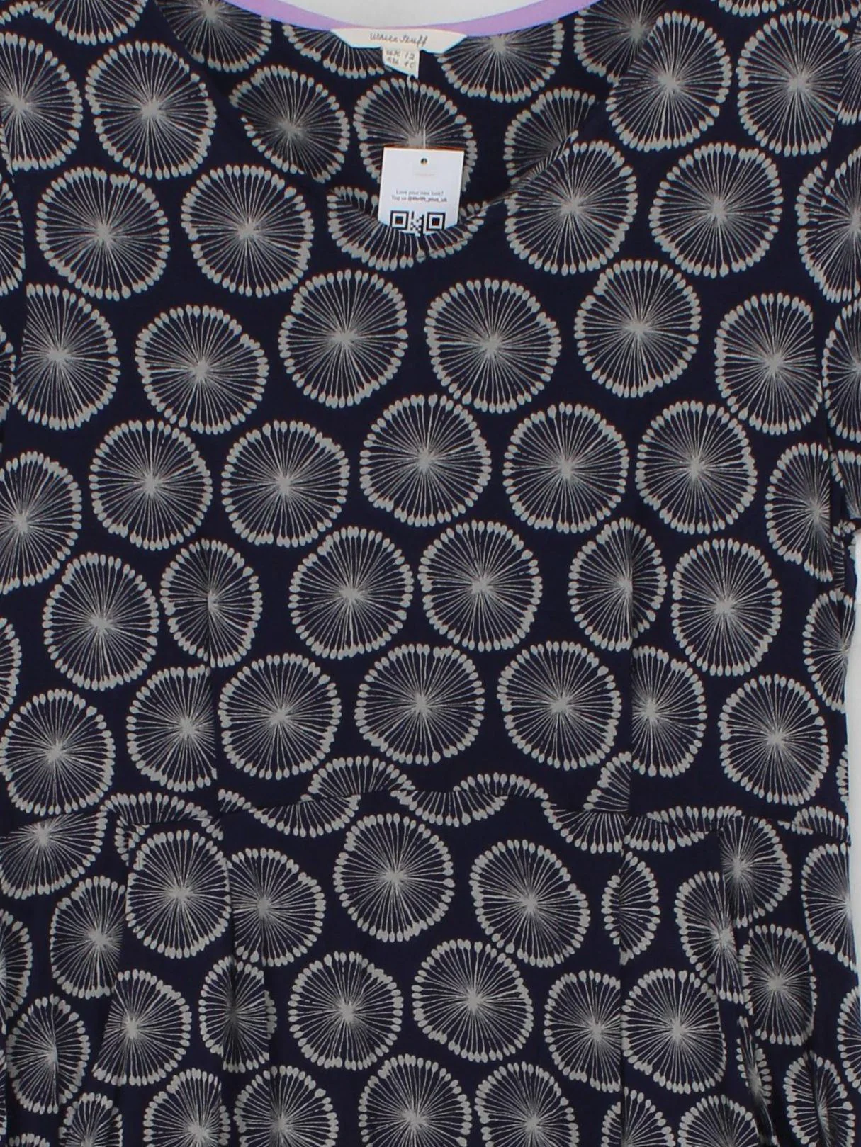 White Stuff T-Shirt Midi Dress UK10 in Blue - Image 3