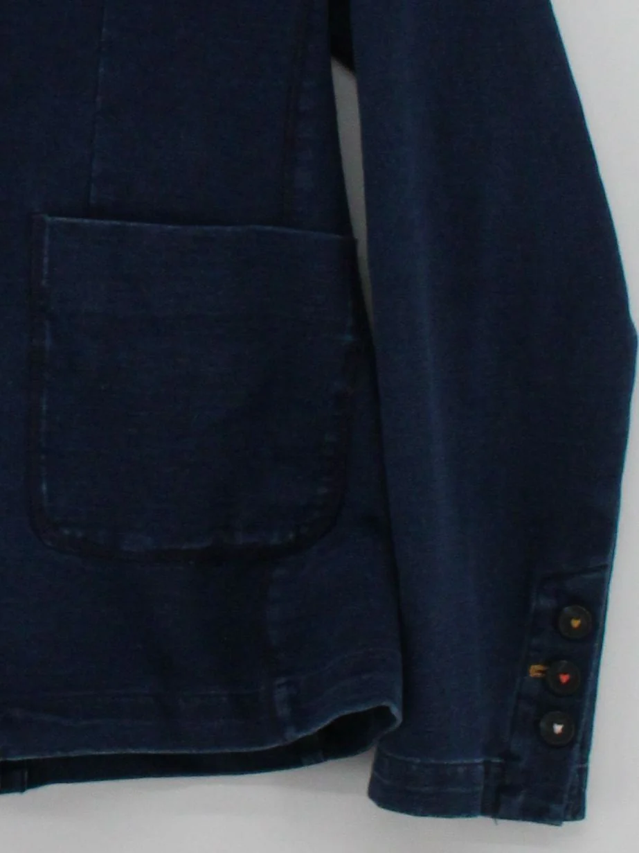 White Stuff Women's Blazer UK 10 Blue Cotton with Polyester Overcoat - Image 4