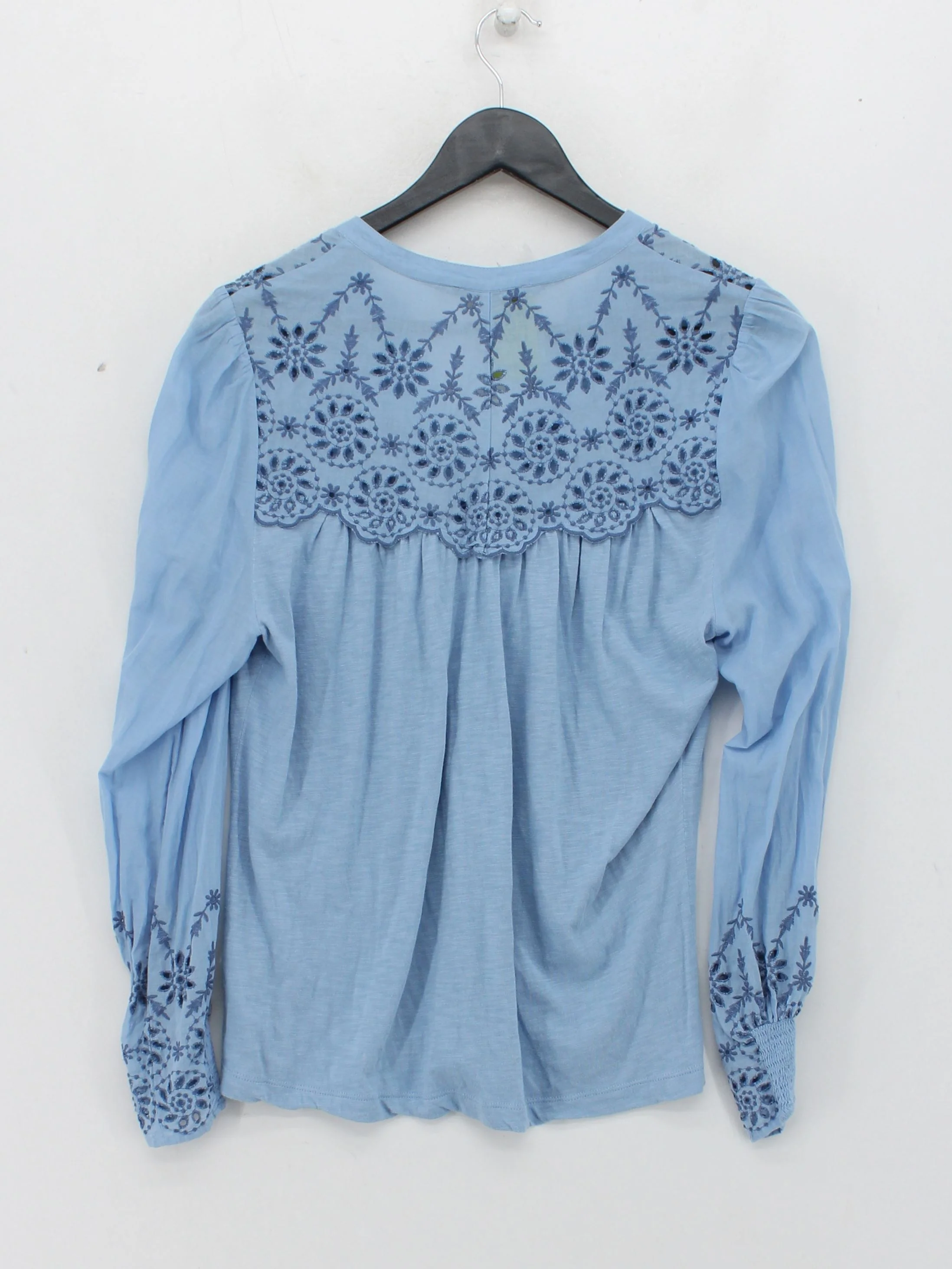 White Stuff Women's Blouse UK 10 Blue Cotton with Lyocell Modal, Polyester Basic - Image 2