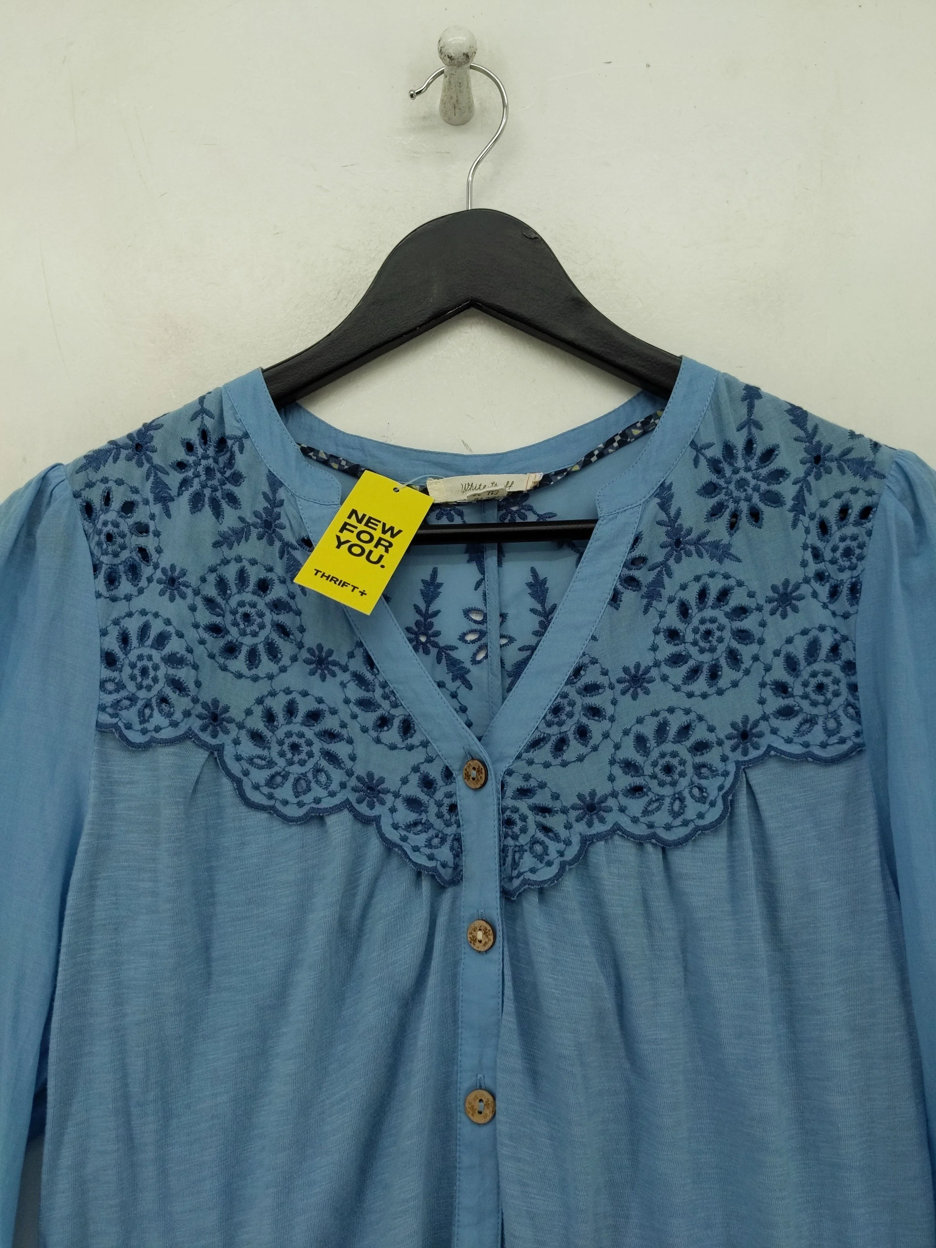 White Stuff Women's Blouse UK 10 Blue Cotton with Lyocell Modal, Polyester Basic - Image 3