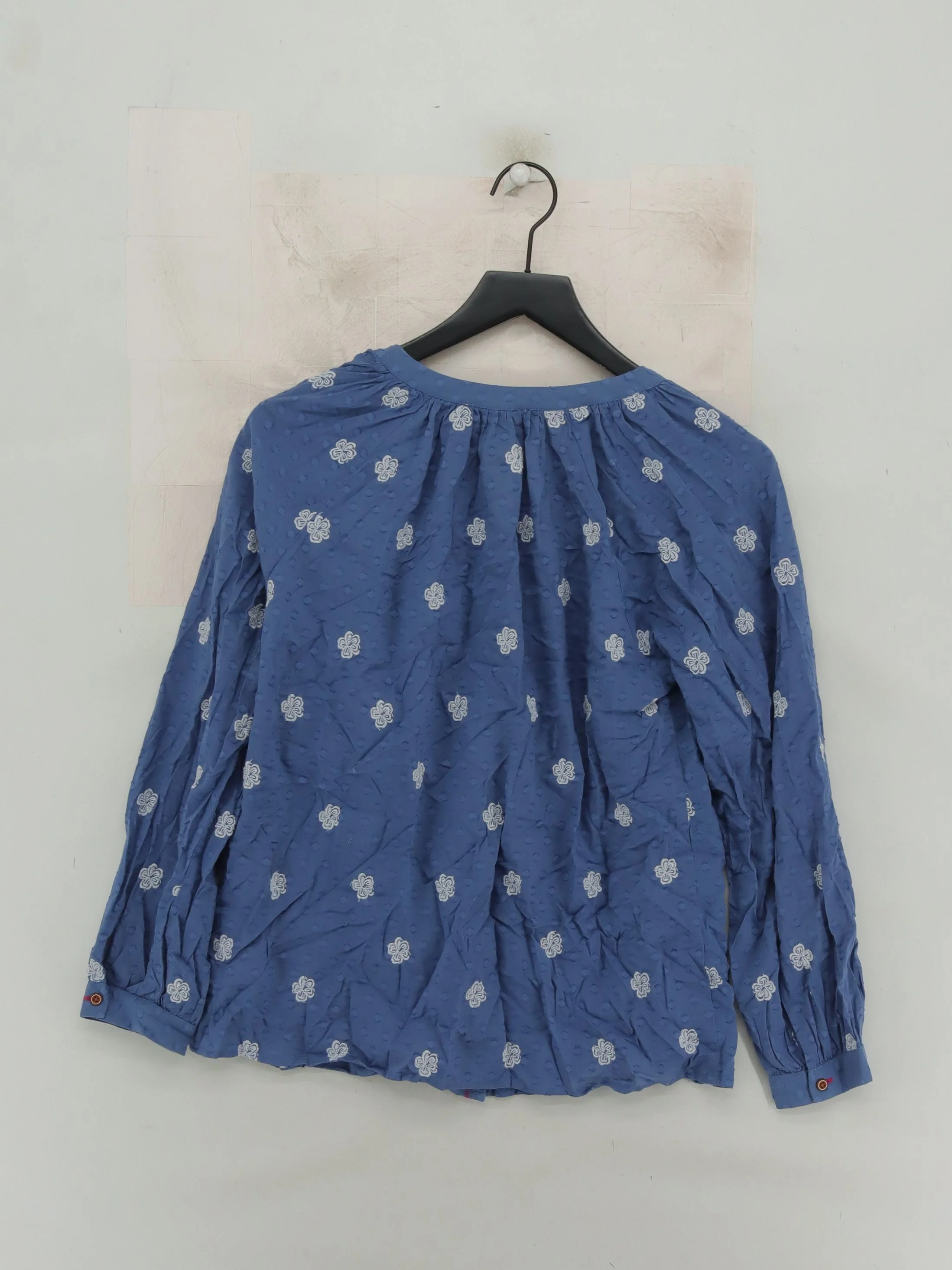 White Stuff Women's Blouse UK 10 Blue Cotton with Polyester Basic - Image 2