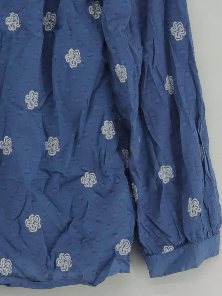 White Stuff Women's Blouse UK 10 Blue Cotton with Polyester Basic - Image 4