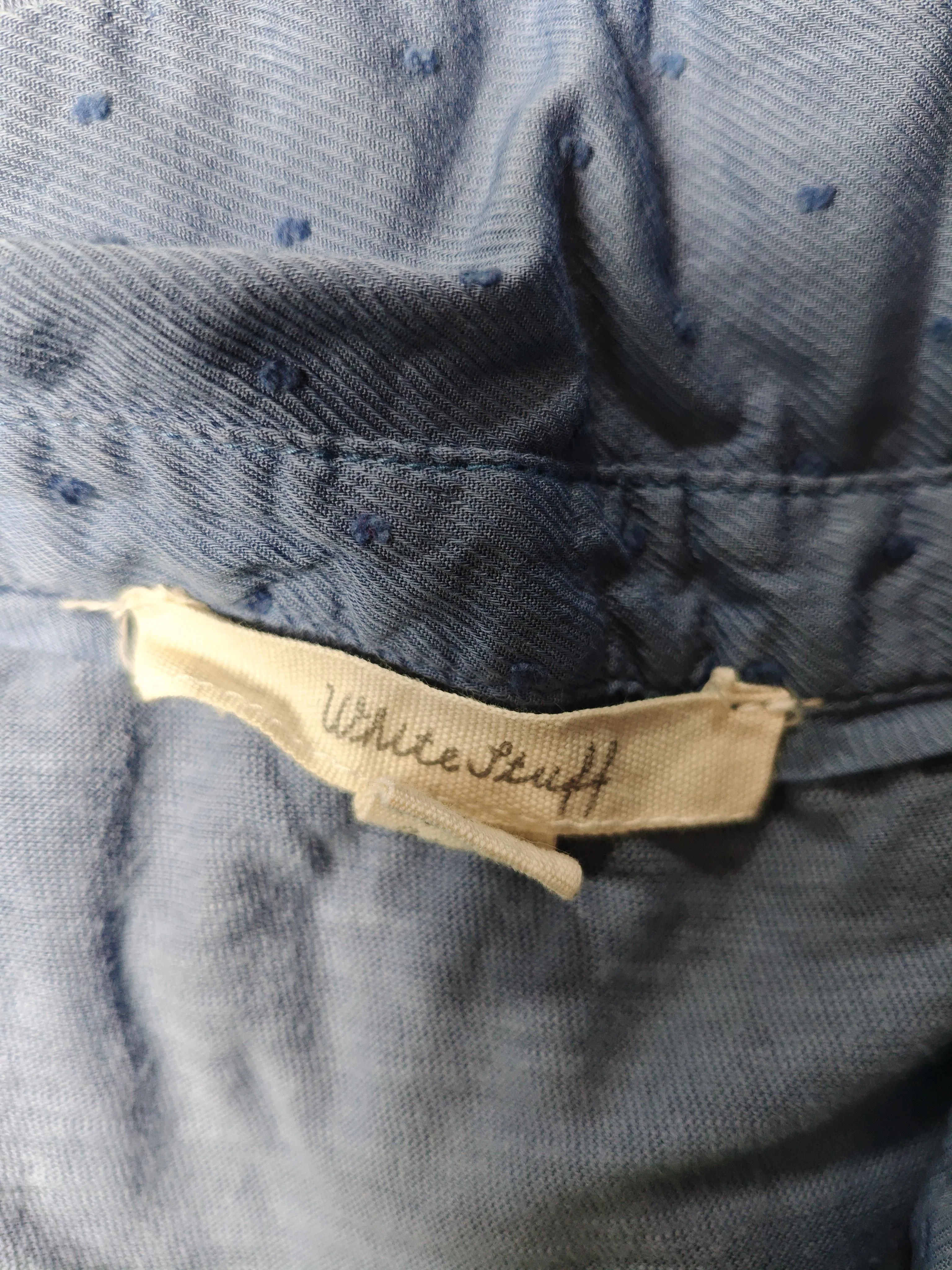 White Stuff Women's Blouse UK 12 Blue 100% Cotton Sleeveless Collared Basic - Image 5