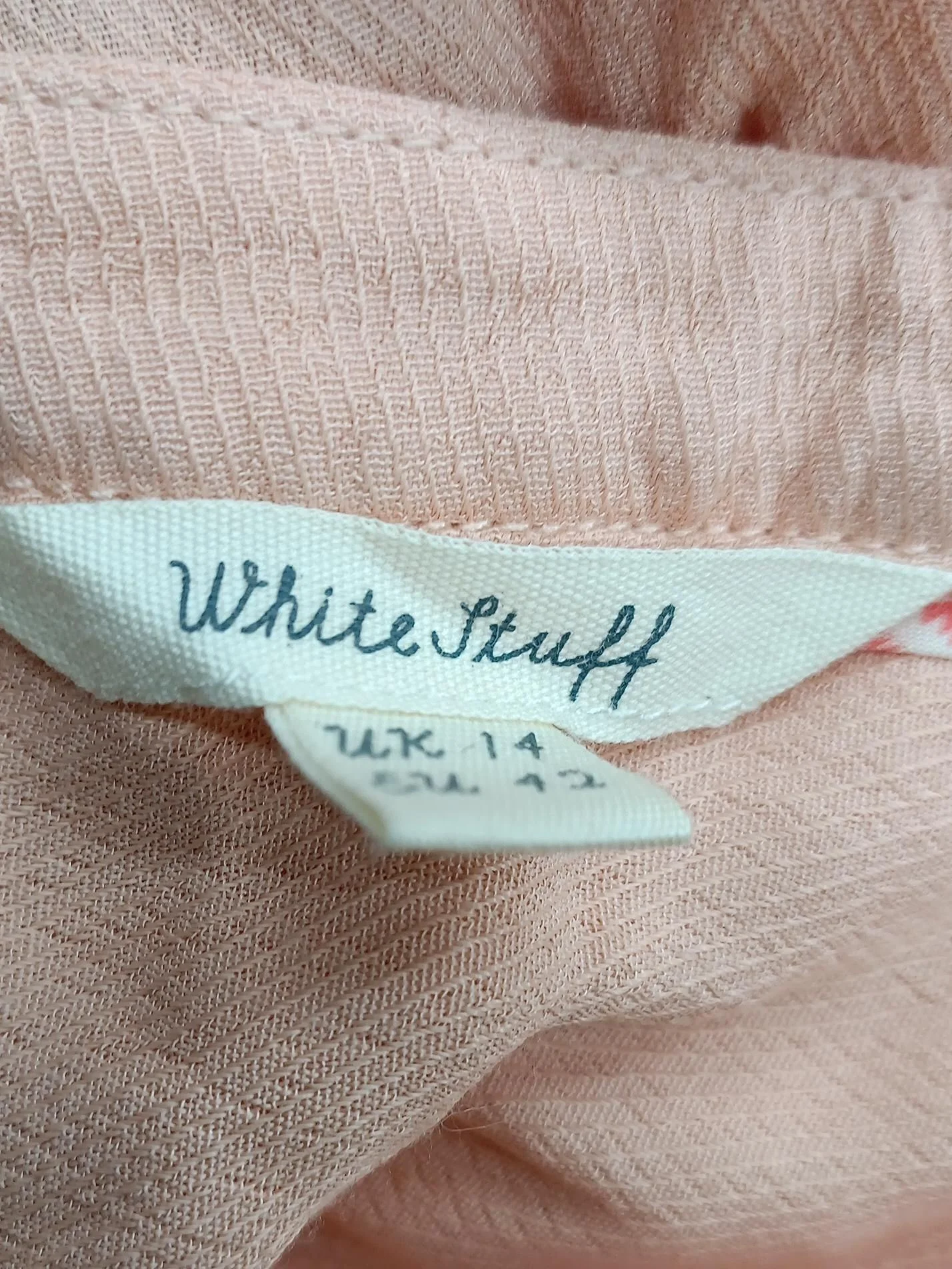 White Stuff Women's Blouse UK 14 Pink 100% Viscose Long Sleeve Collared Basic - Image 5