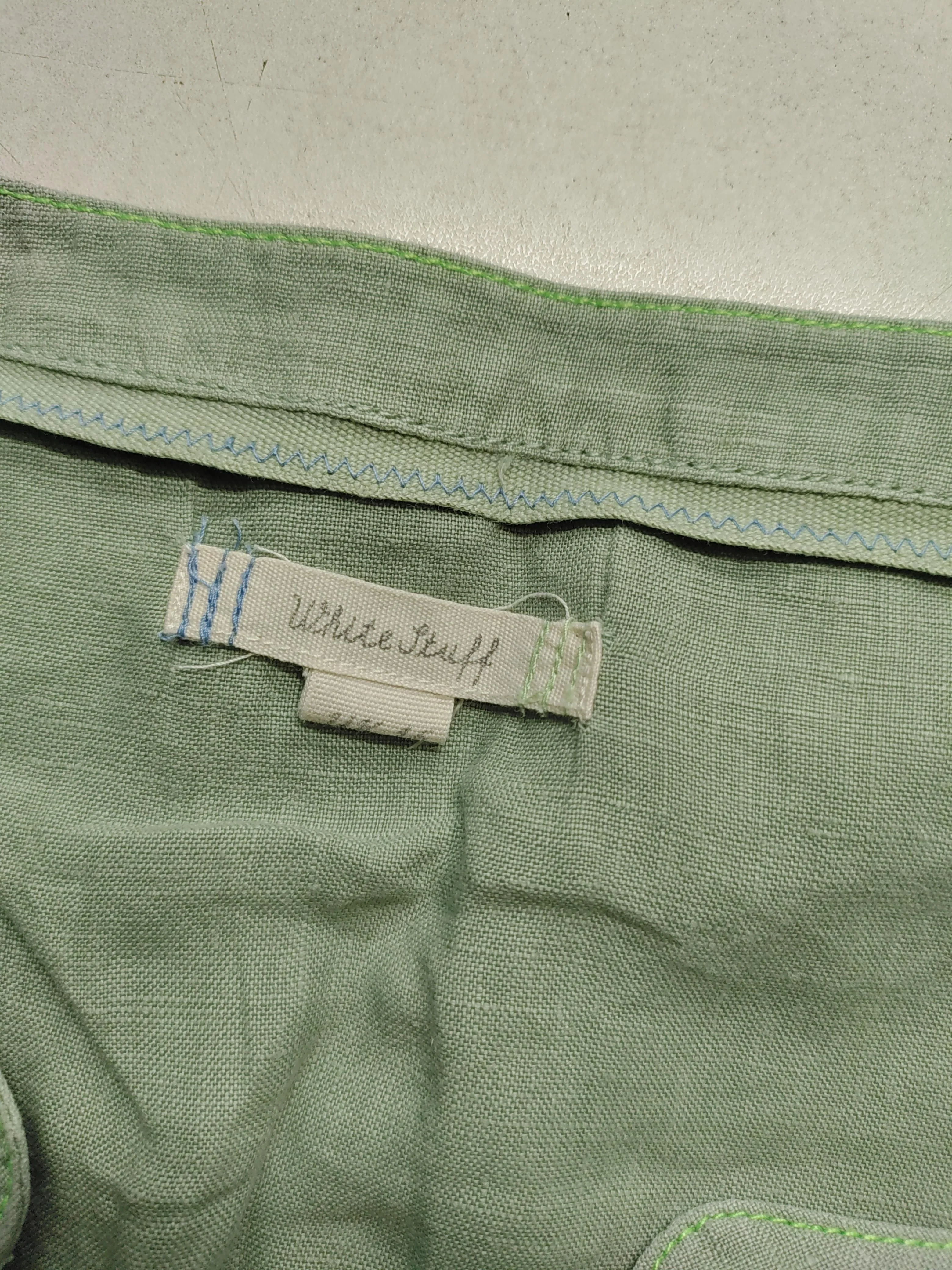 White Stuff Women's Blouse UK 16 Green 100% Linen Short Sleeve Collared Basic - Image 5