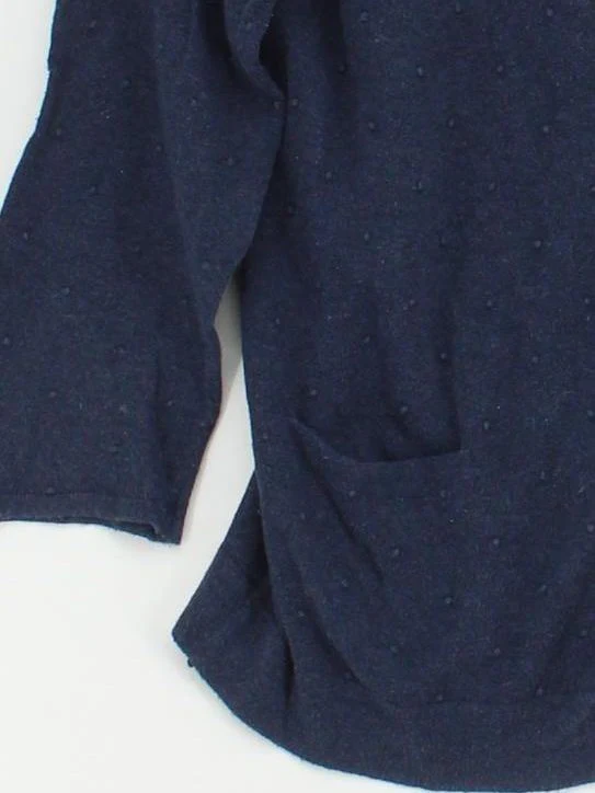 White Stuff Women's Cardigan S Blue 100% Cotton Round Neck Cardigan - Image 4