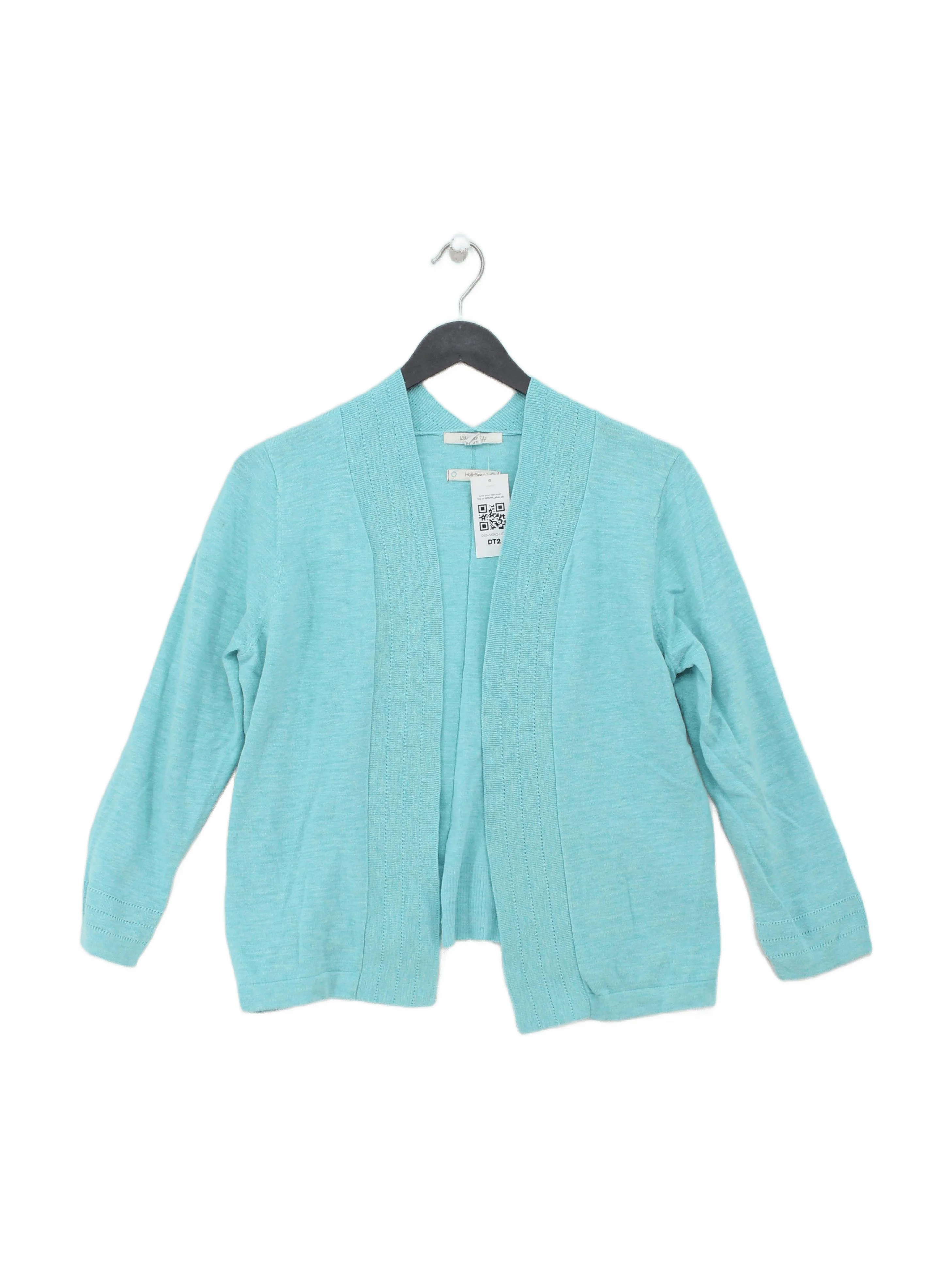 White Stuff Women's Cardigan S Blue 100% Cotton V-Neck Cardigan