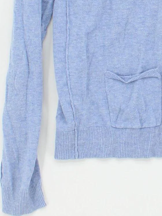 White Stuff Women's Cardigan S Blue 100% Cotton V-Neck Cardigan - Image 4