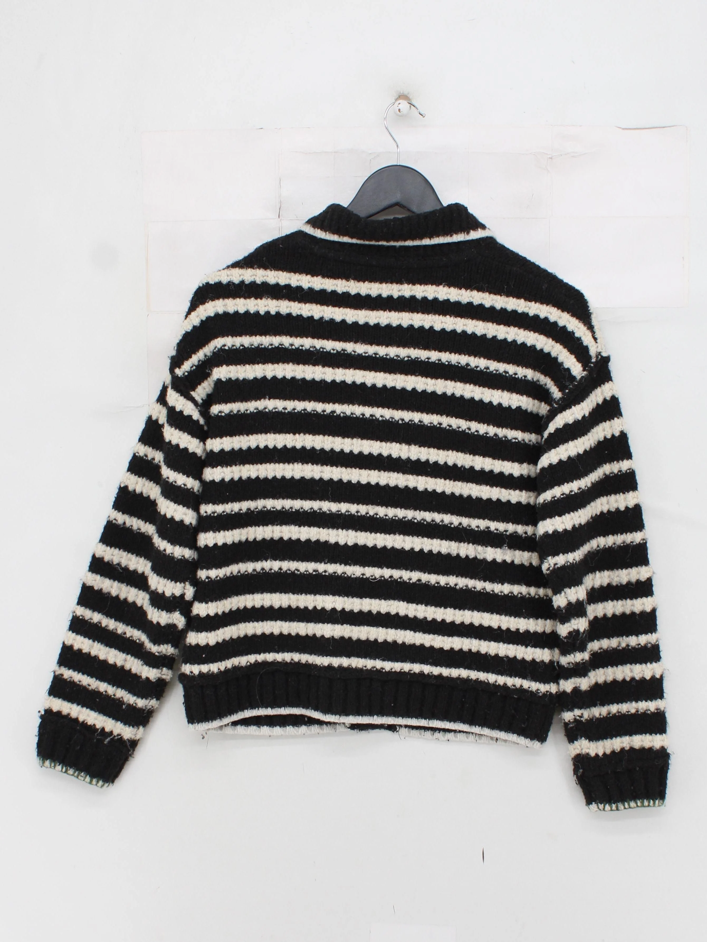 White Stuff Women's Cardigan S Multi Striped 100% Wool Collared Cardigan - Image 2