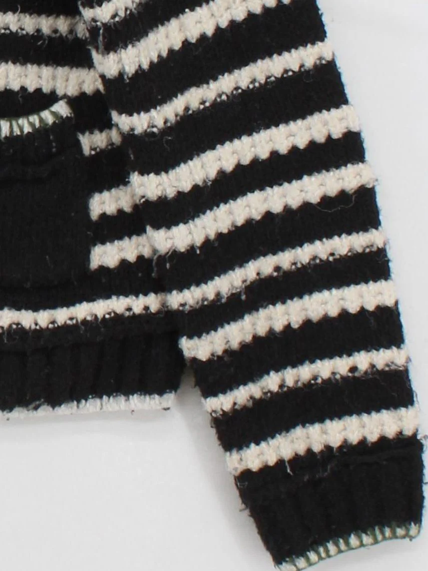 White Stuff Women's Cardigan S Multi Striped 100% Wool Collared Cardigan - Image 4