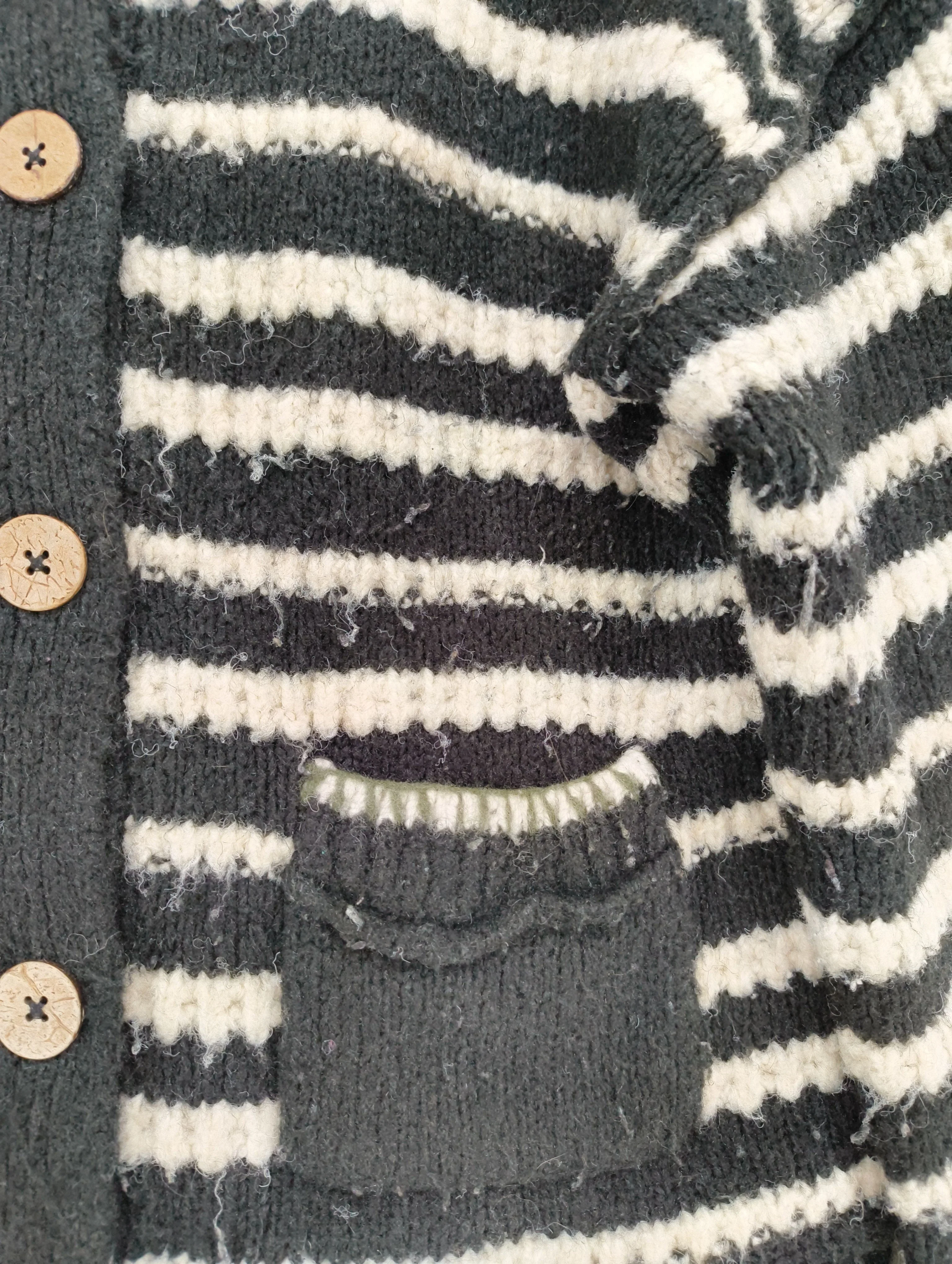 White Stuff Women's Cardigan S Multi Striped 100% Wool Collared Cardigan - Image 5