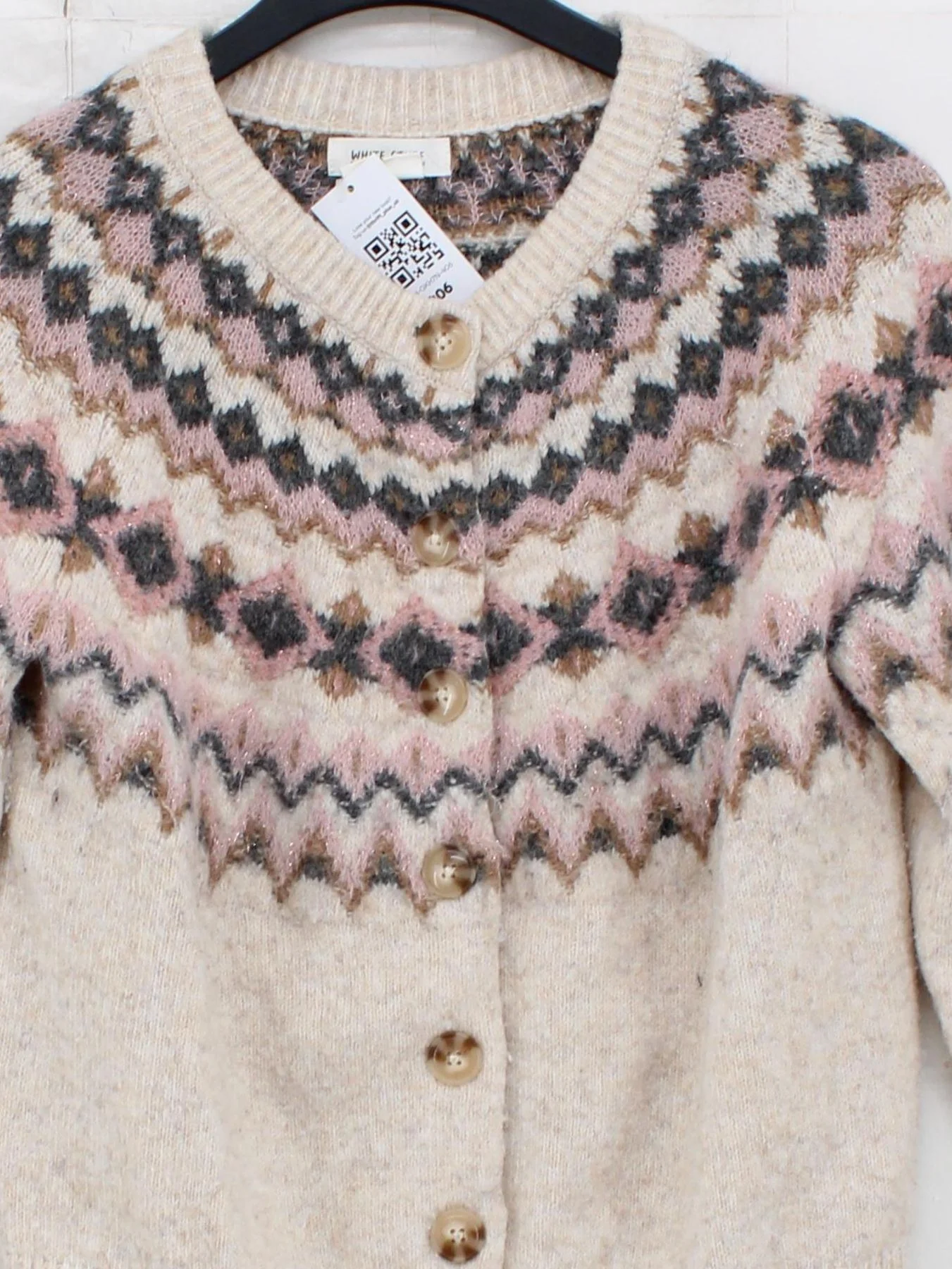 White Stuff Women's Cardigan UK 10 Cream Acrylic - Image 3
