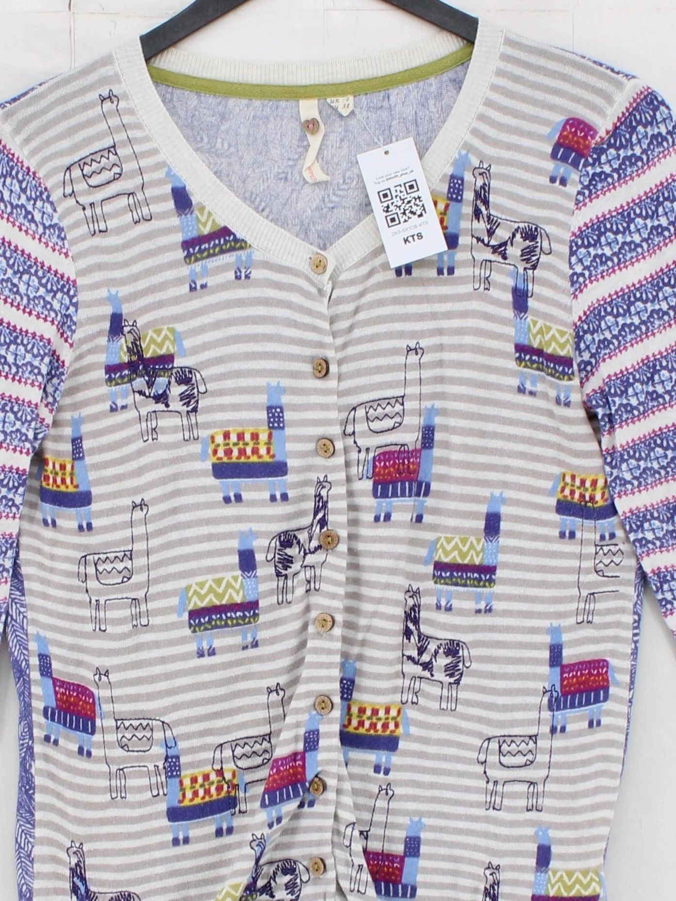 White Stuff Women's Cardigan UK 10 Multi 100% Cotton V-Neck Cardigan - Image 3