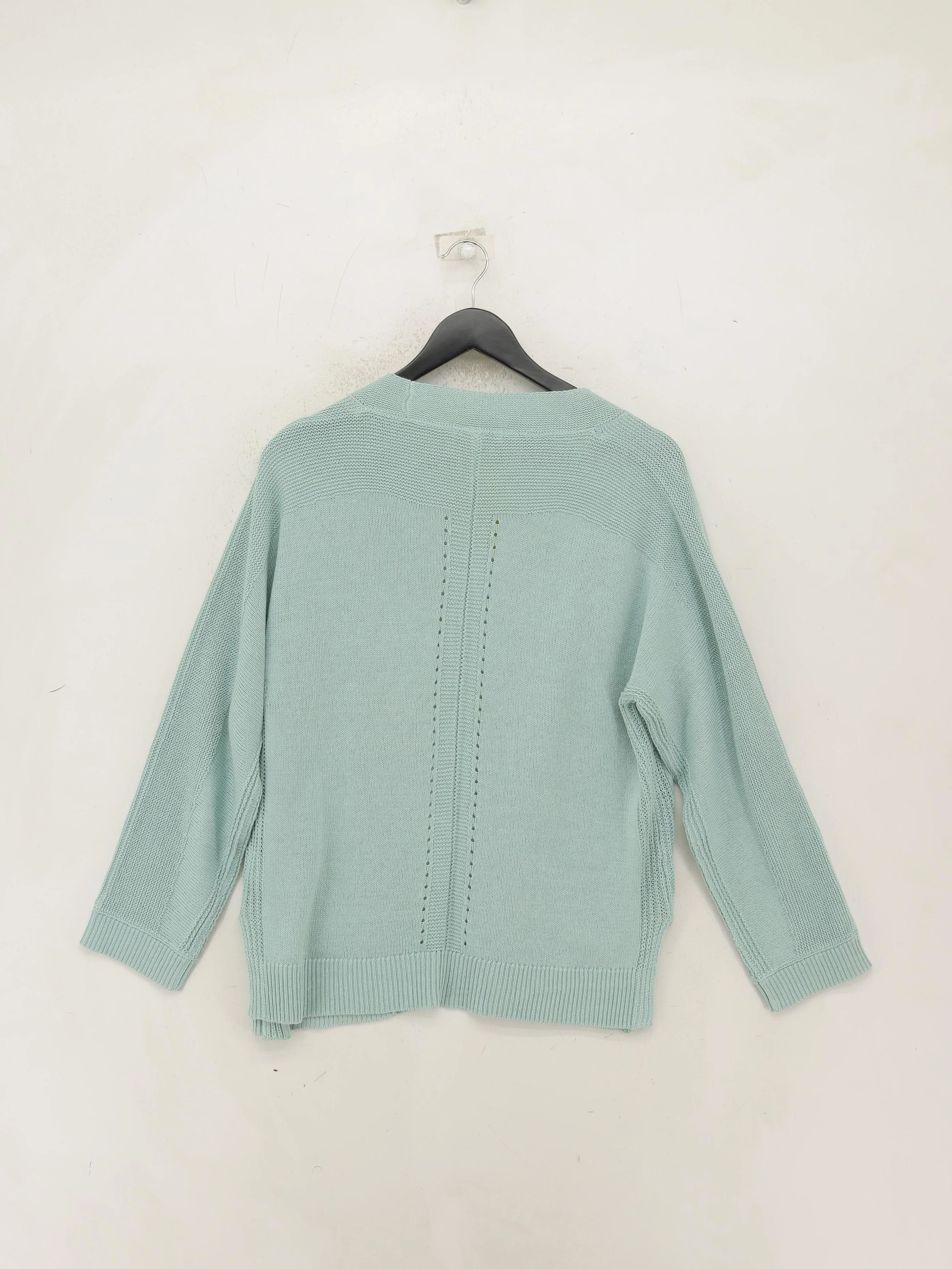 White Stuff Women's Cardigan UK 12 Blue Cotton with Linen V-Neck Cardigan - Image 2