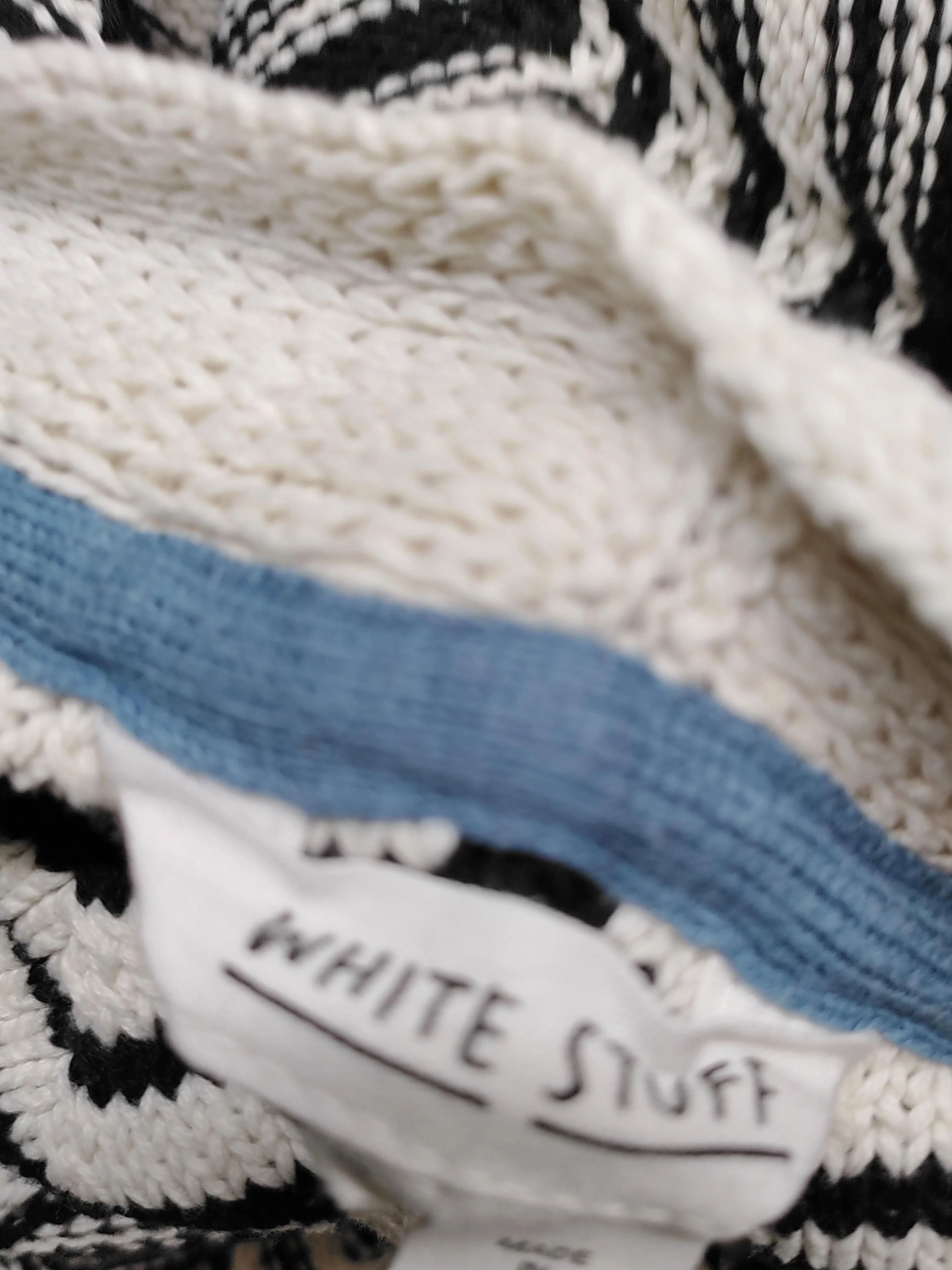 White Stuff Women's Cardigan UK 12 Multi Geometric 100% Cotton V-Neck Cardigan - Image 5