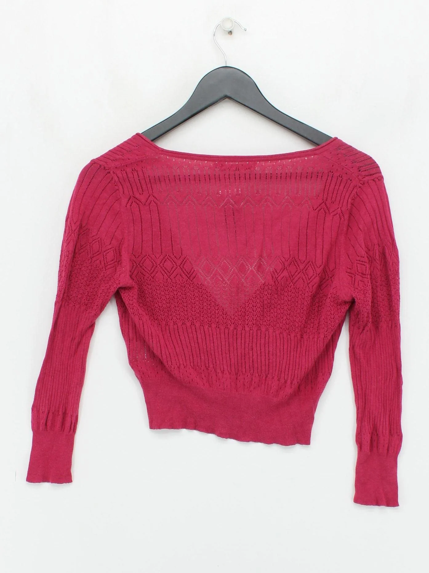 White Stuff Women's Cardigan UK 12 Pink Cotton with Lyocell Modal Cardigan - Image 2