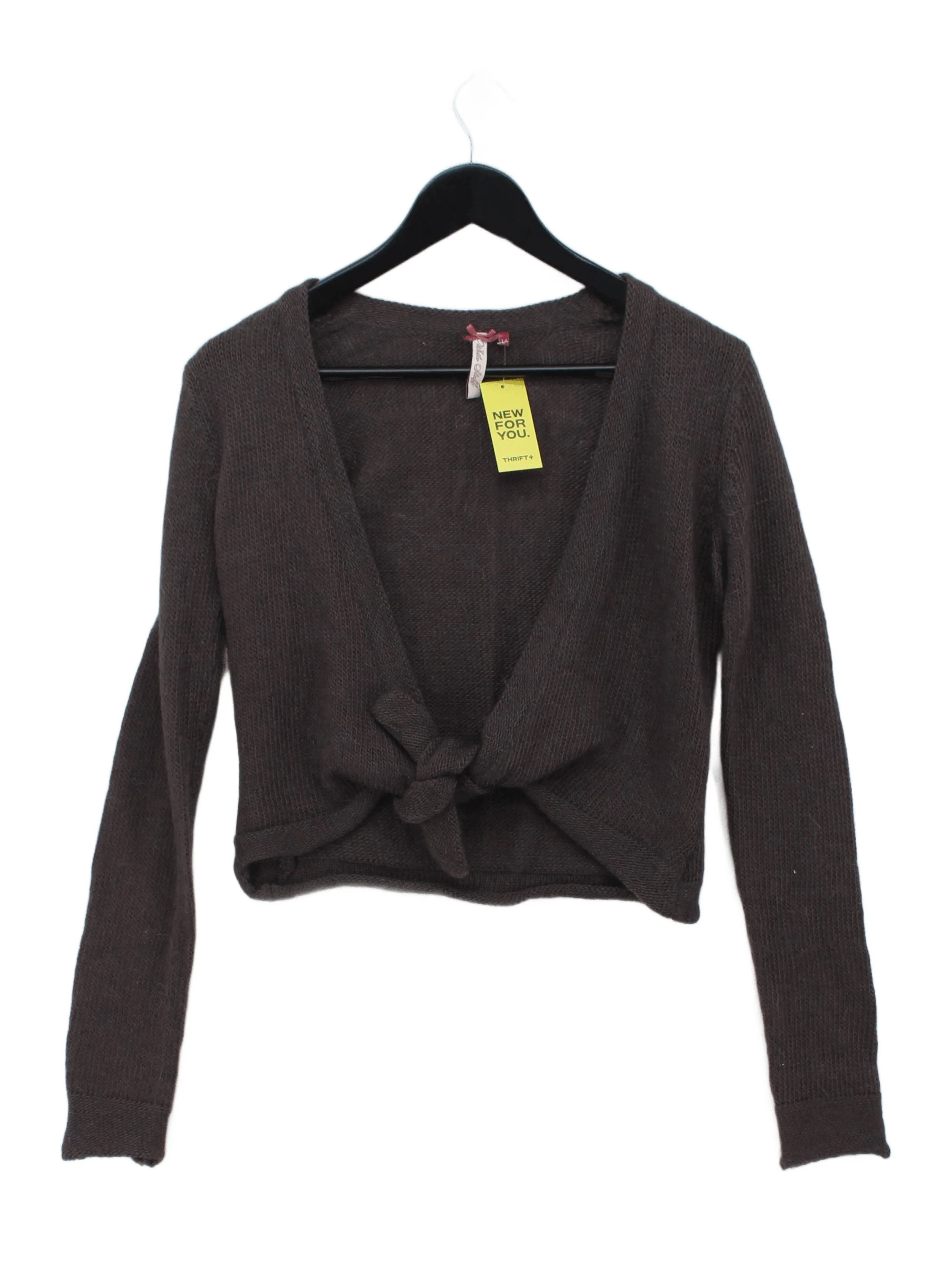 White Stuff Women's Cardigan UK 14 Brown Acrylic with Wool, Mohair Cardigan