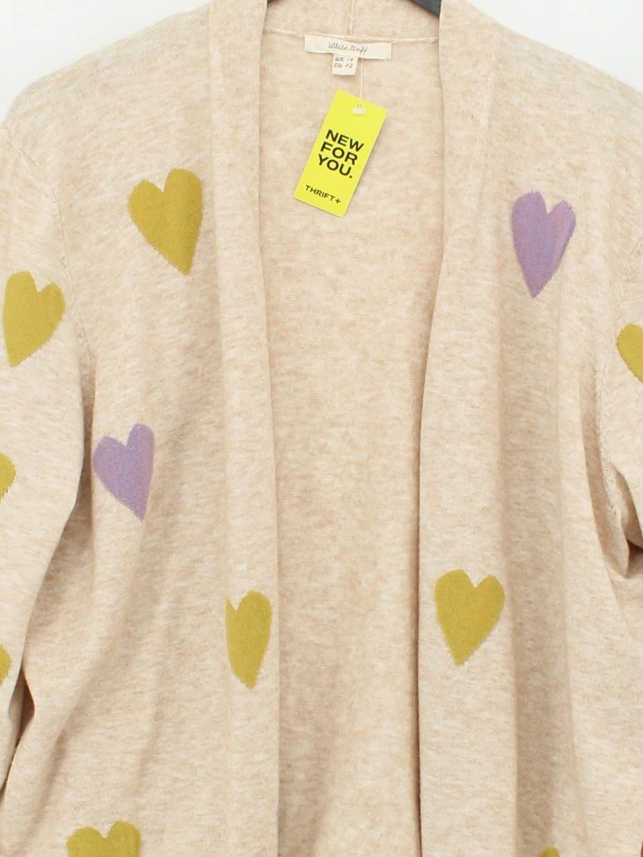 White Stuff Women's Cardigan UK 14 Cream Acrylic with Polyester, Nylon Cardigan - Image 3