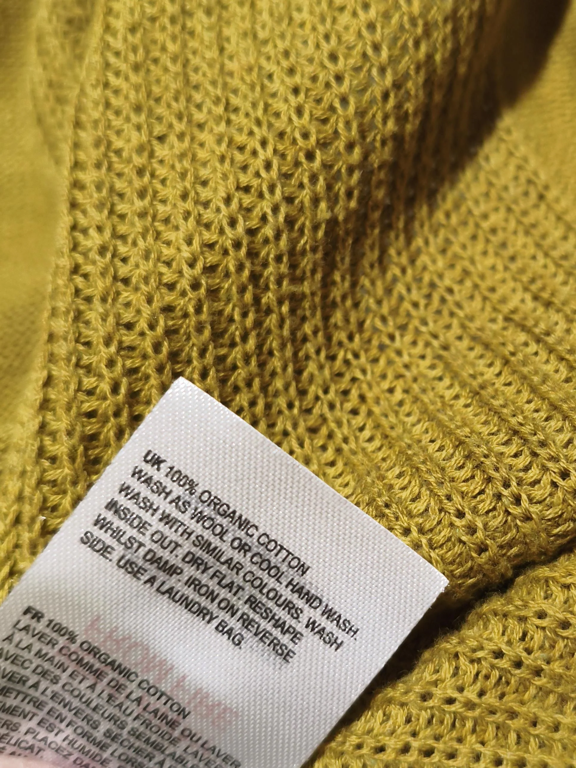 White Stuff Women's Cardigan UK 24 Yellow 100% Cotton V-Neck Cardigan - Image 6