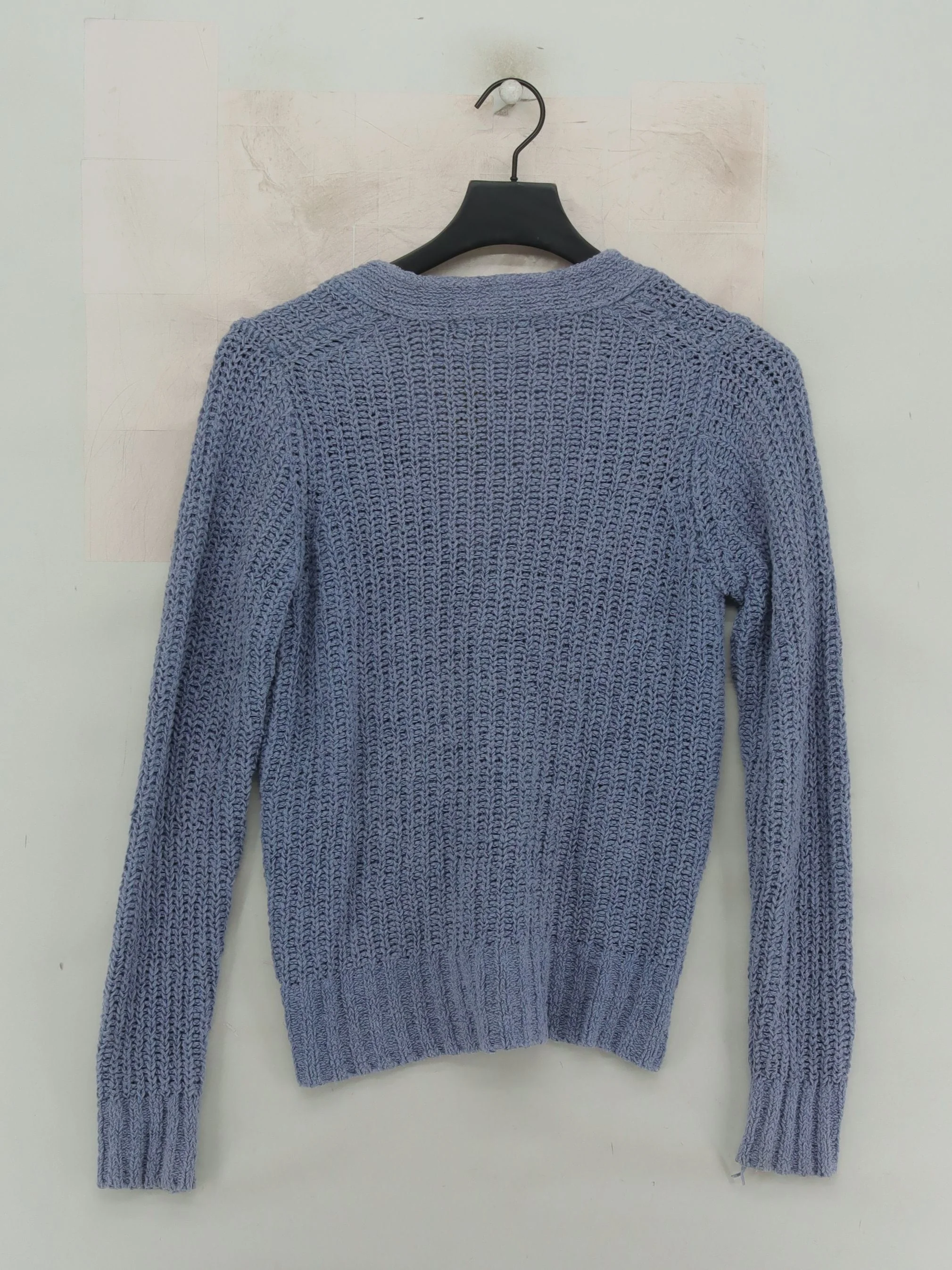 White Stuff Women's Cardigan UK 6 Blue Cotton with Polyamide V-Neck Cardigan - Image 2