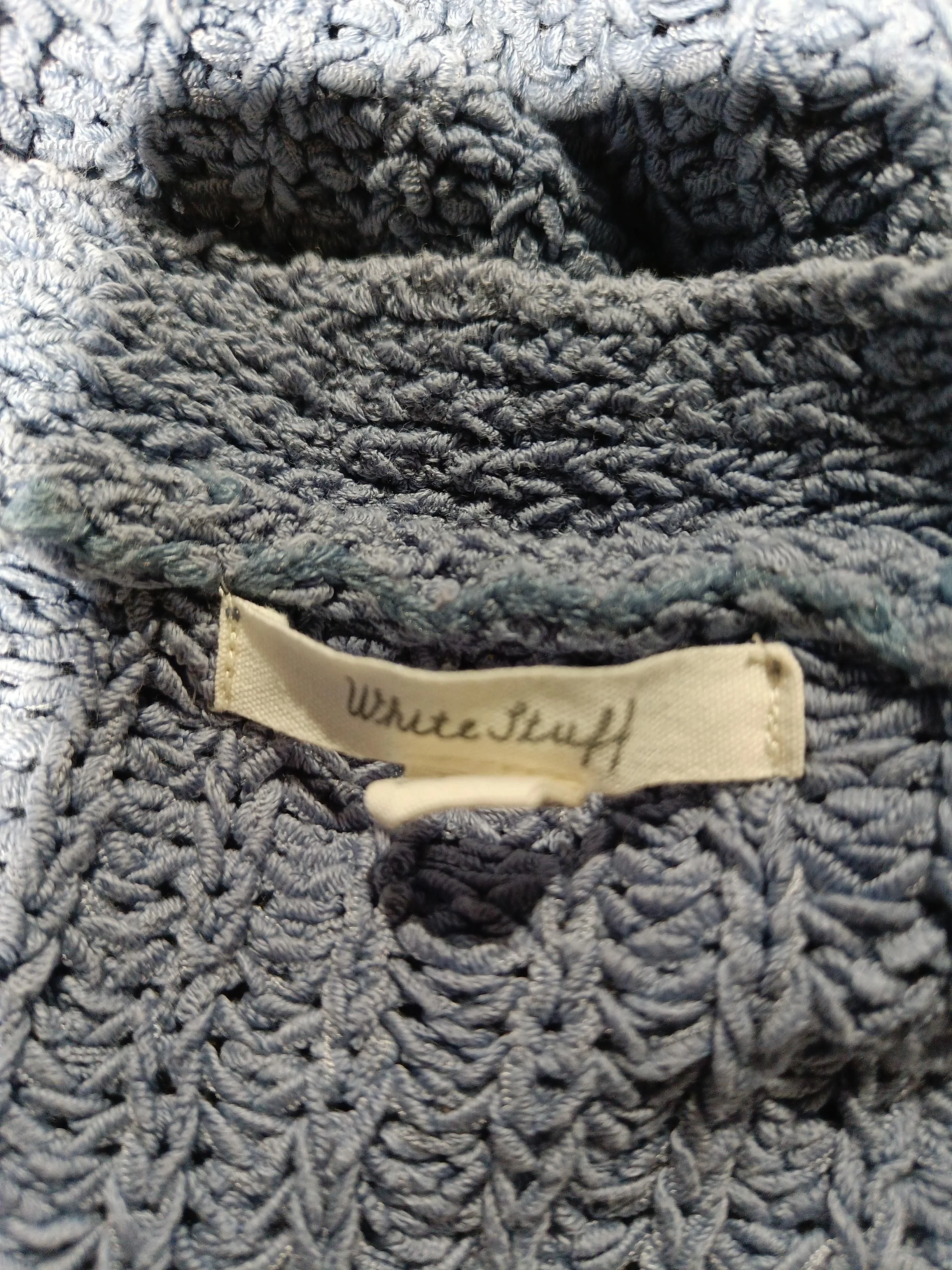White Stuff Women's Cardigan UK 6 Blue Cotton with Polyamide V-Neck Cardigan - Image 5