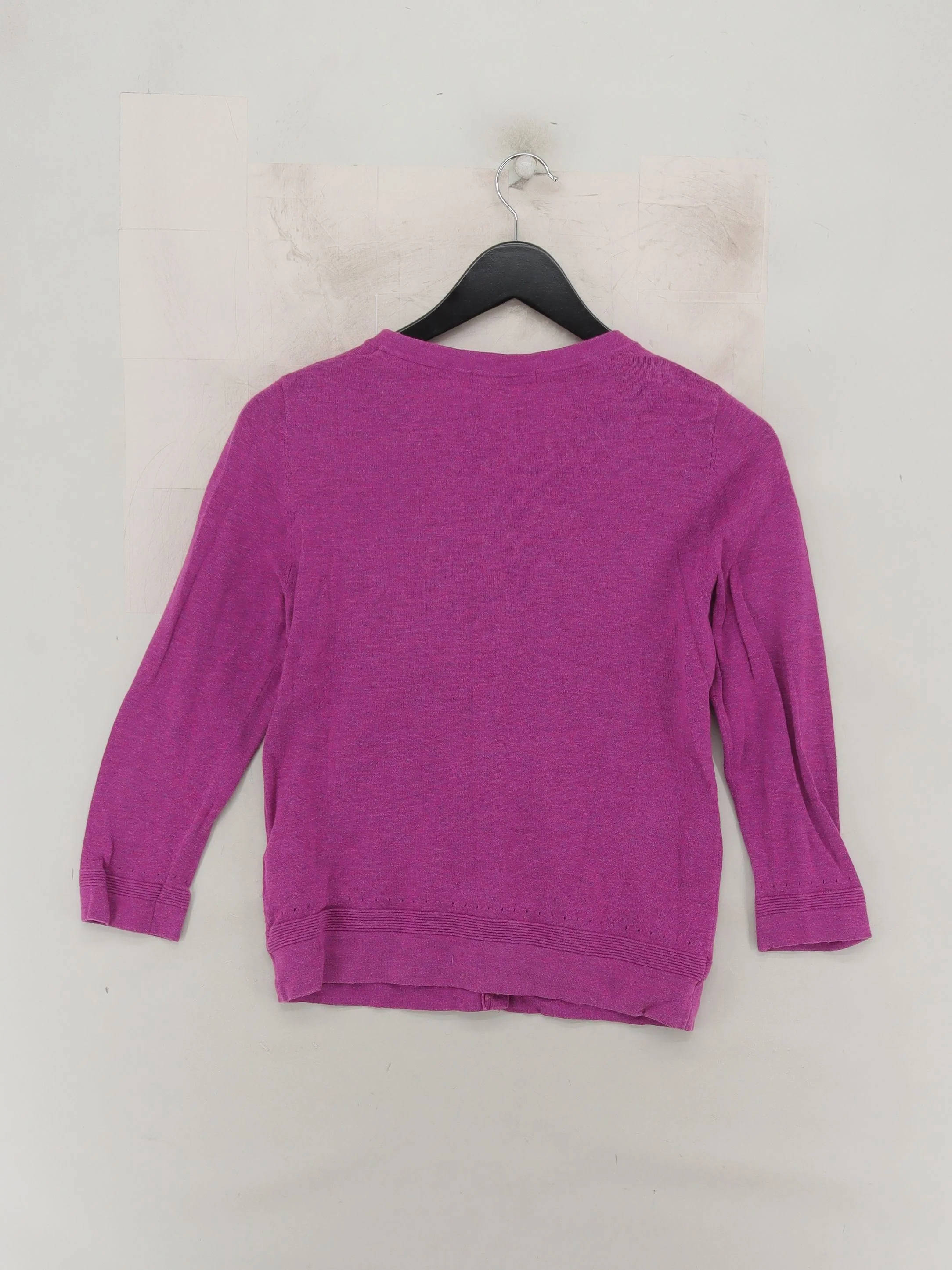 White Stuff Women's Cardigan UK 8 Purple 100% Cotton Round Neck Cardigan - Image 2