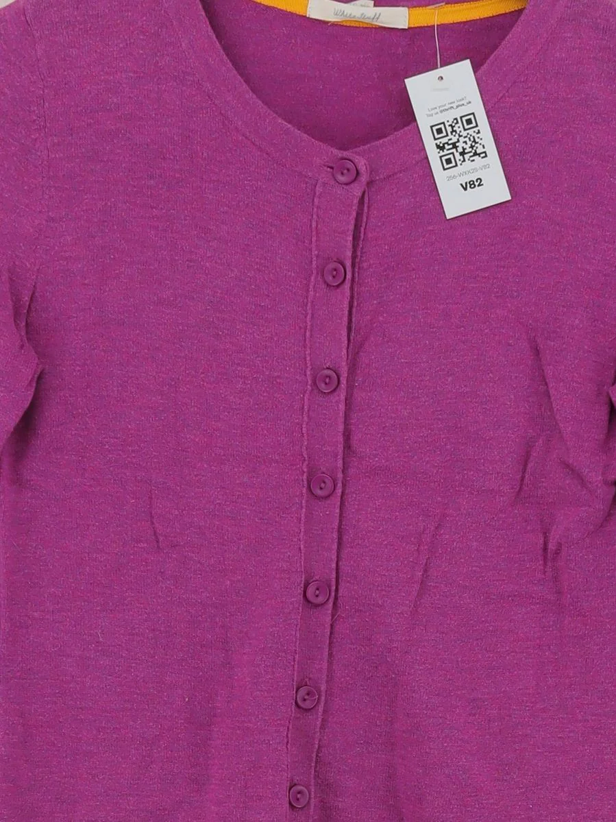 White Stuff Women's Cardigan UK 8 Purple 100% Cotton Round Neck Cardigan - Image 3