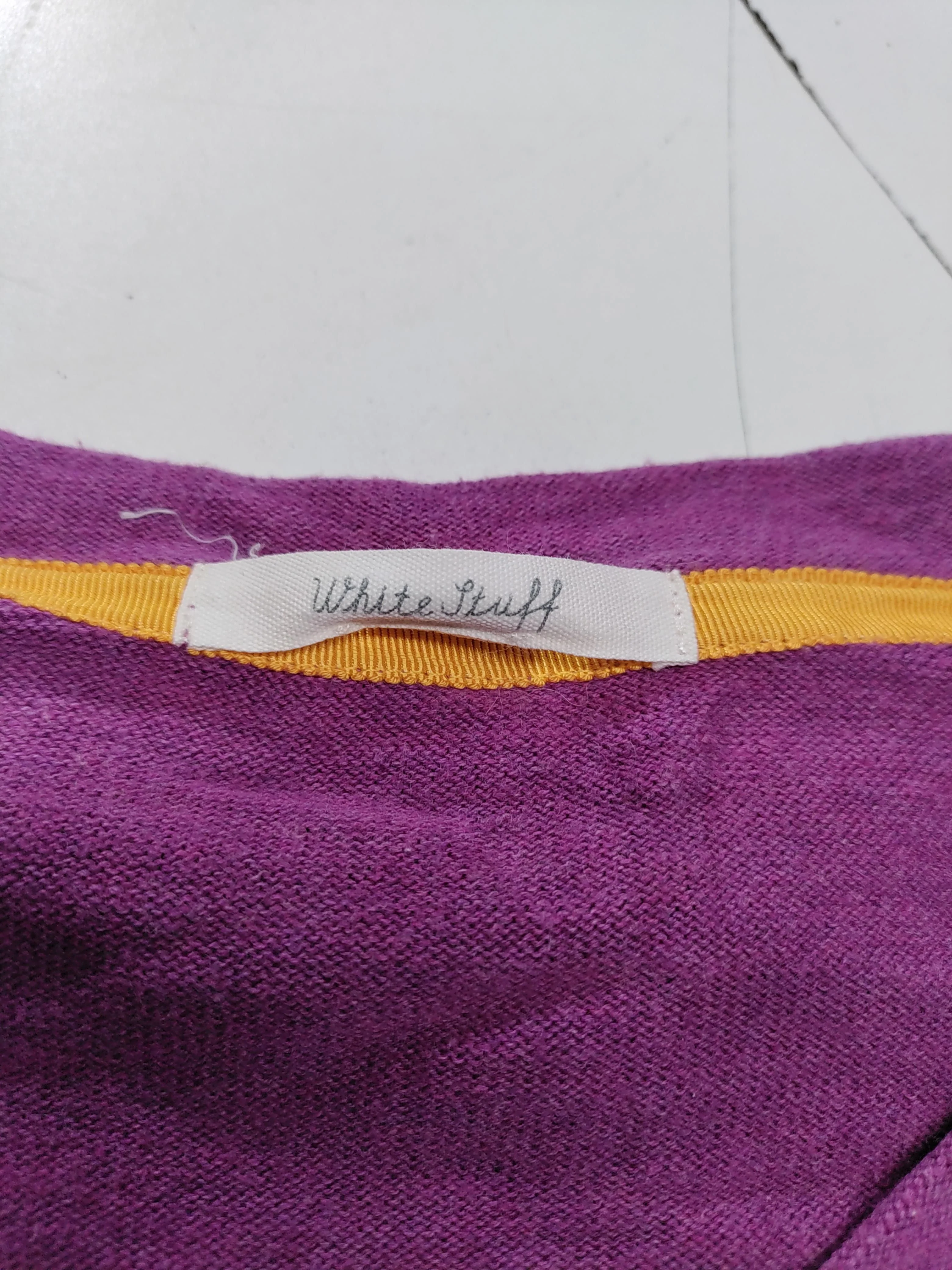 White Stuff Women's Cardigan UK 8 Purple 100% Cotton Round Neck Cardigan - Image 6