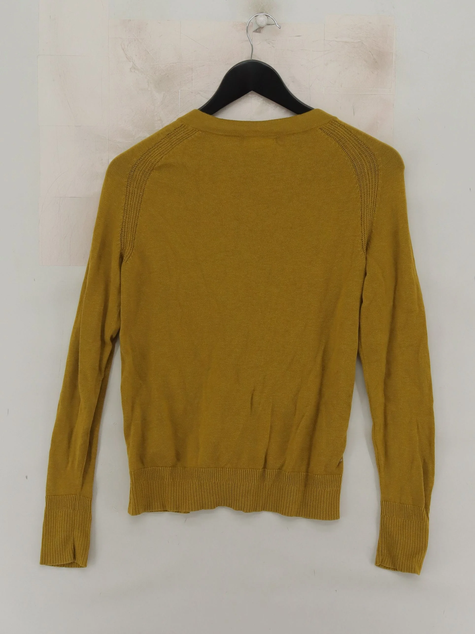 White Stuff Women's Cardigan UK 8 Yellow 100% Cotton Round Neck Cardigan - Image 2