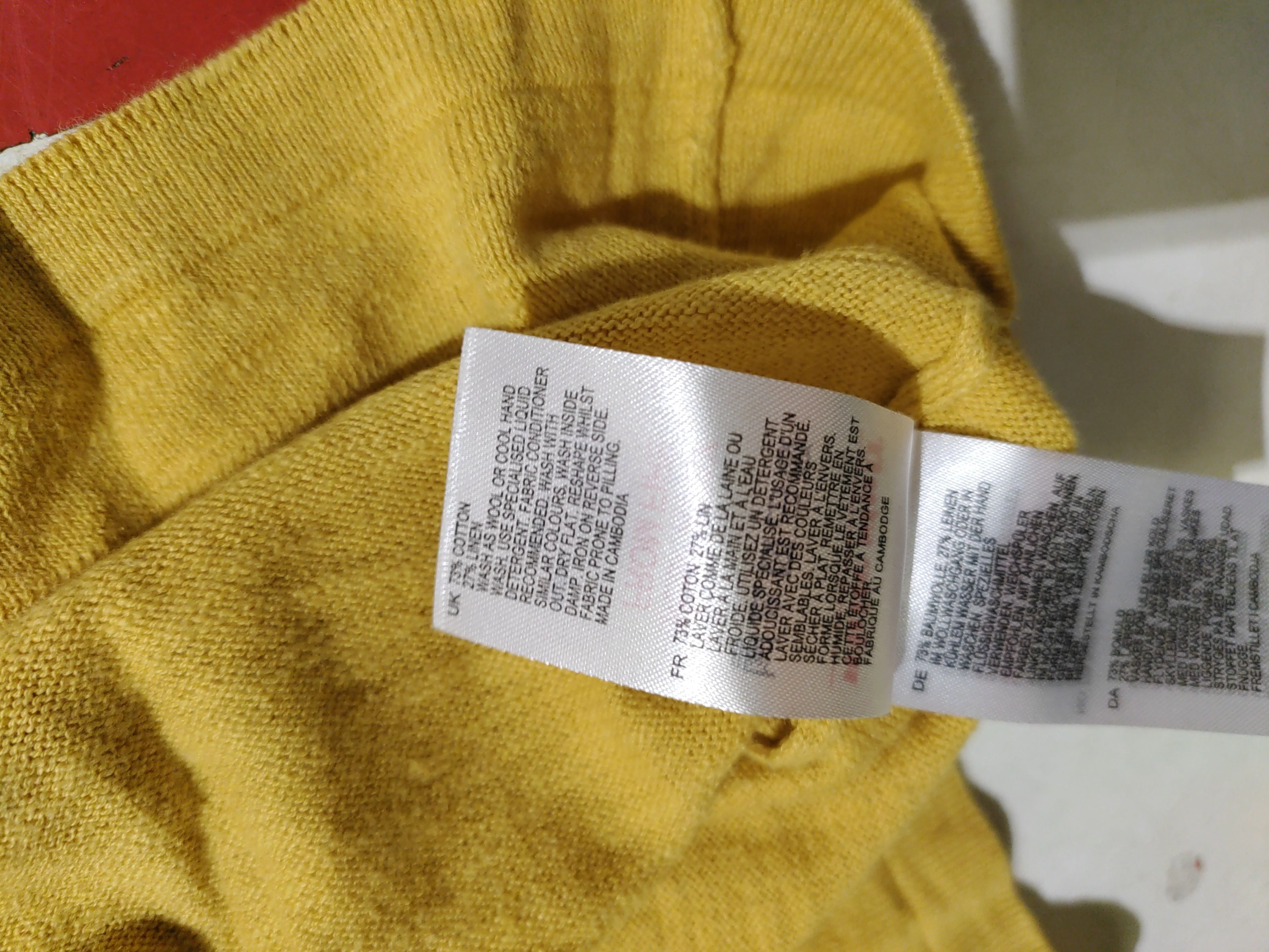 White Stuff Women's Cardigan UK 8 Yellow Cotton with Wool V-Neck Cardigan - Image 6