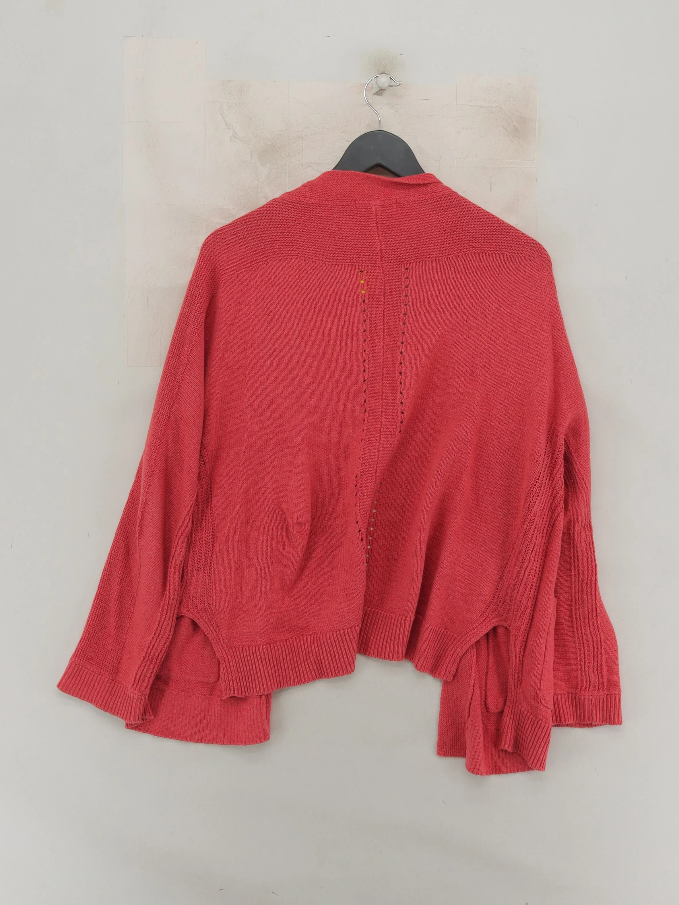 White Stuff Women's Cardigan XL Pink Cotton with Linen V-Neck Cardigan - Image 2