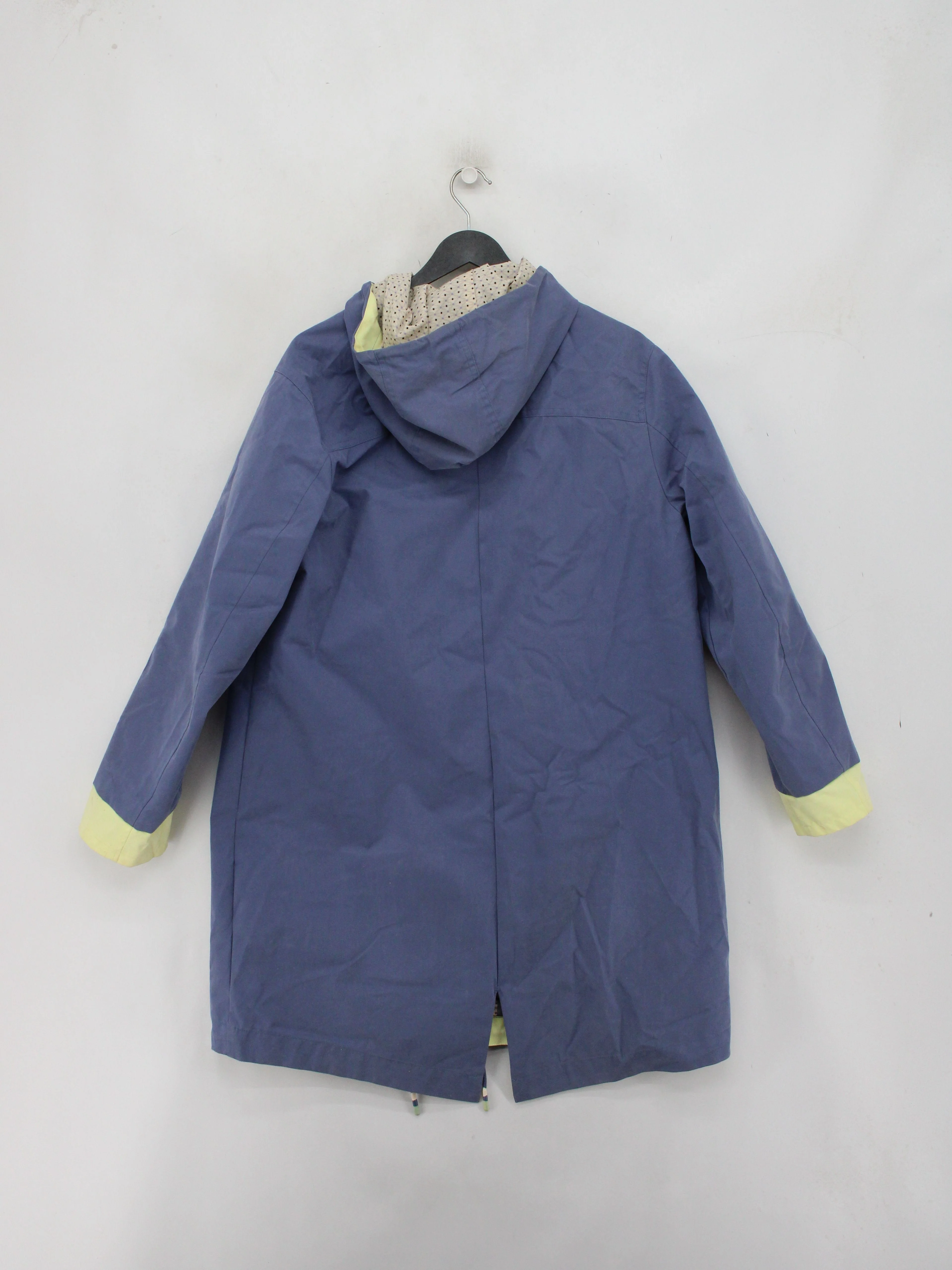 White Stuff Women's Coat UK 16 Blue Cotton with Nylon Rain Coat - Image 2