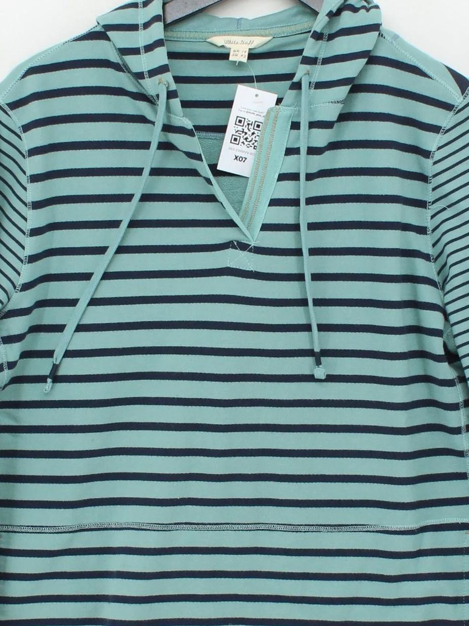 White Stuff Women's Hoodie UK 14 Multi Striped 100% Cotton Pullover - Image 3