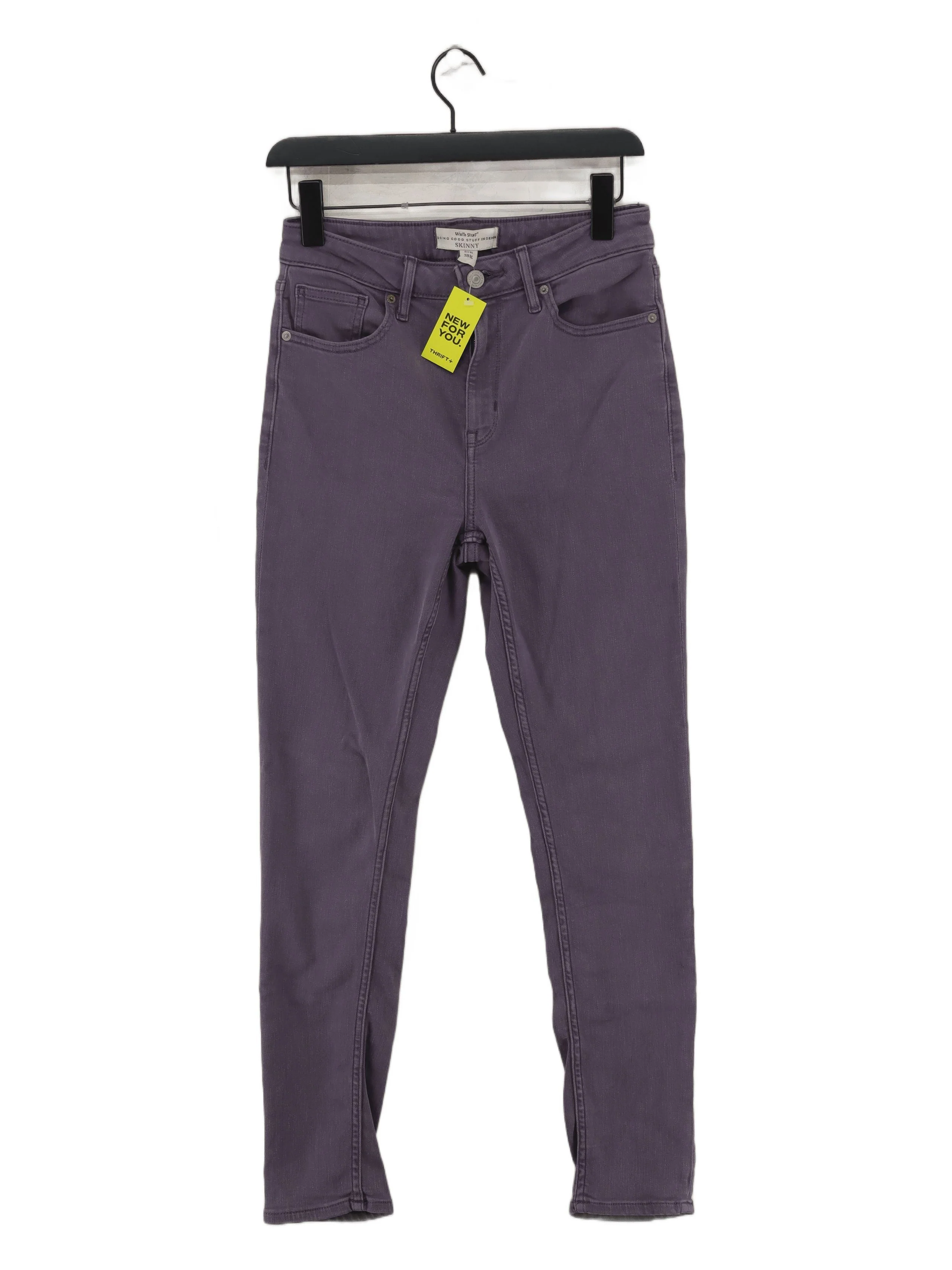 White Stuff Women's Jeans UK 10 Purple Cotton with Polyester, Elastane Skinny