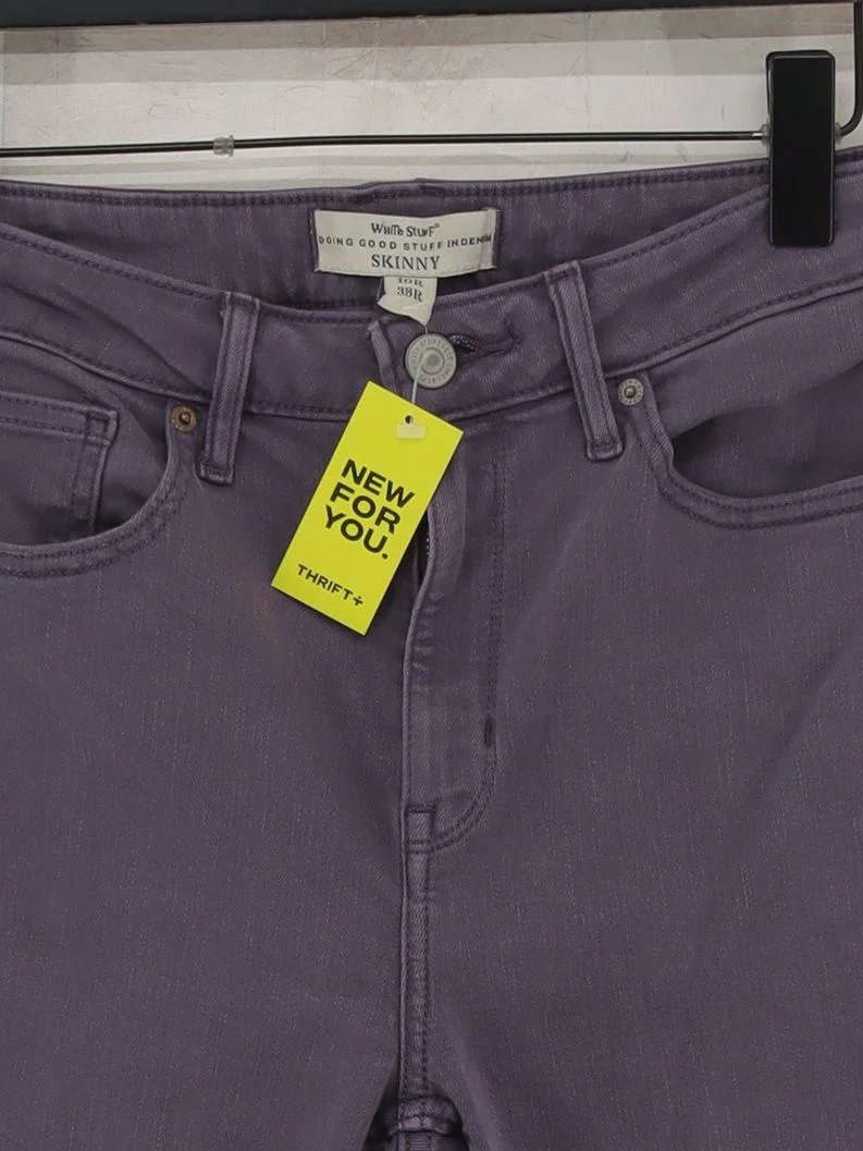 White Stuff Women's Jeans UK 10 Purple Cotton with Polyester, Elastane Skinny - Image 3