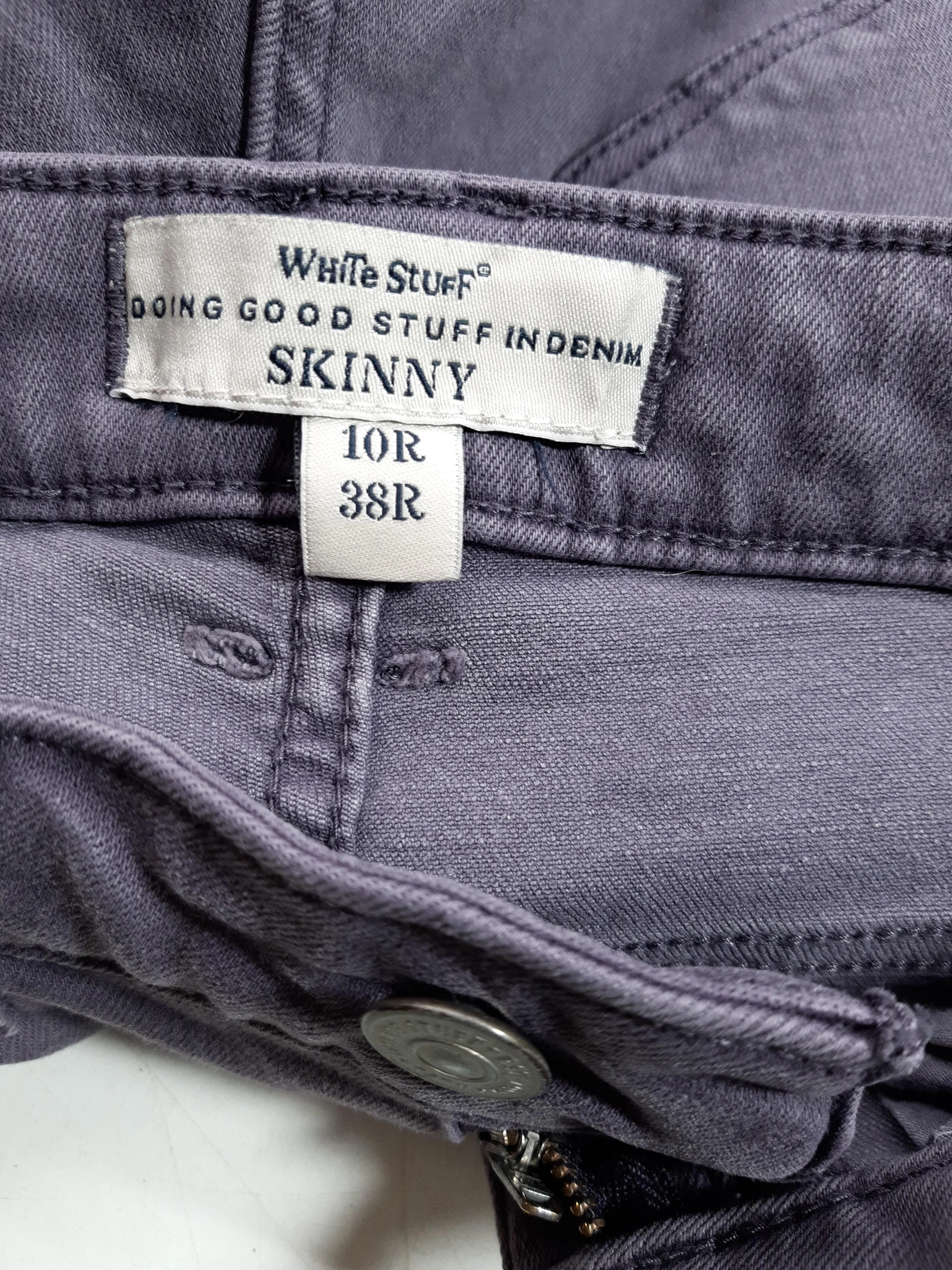 White Stuff Women's Jeans UK 10 Purple Cotton with Polyester, Elastane Skinny - Image 6