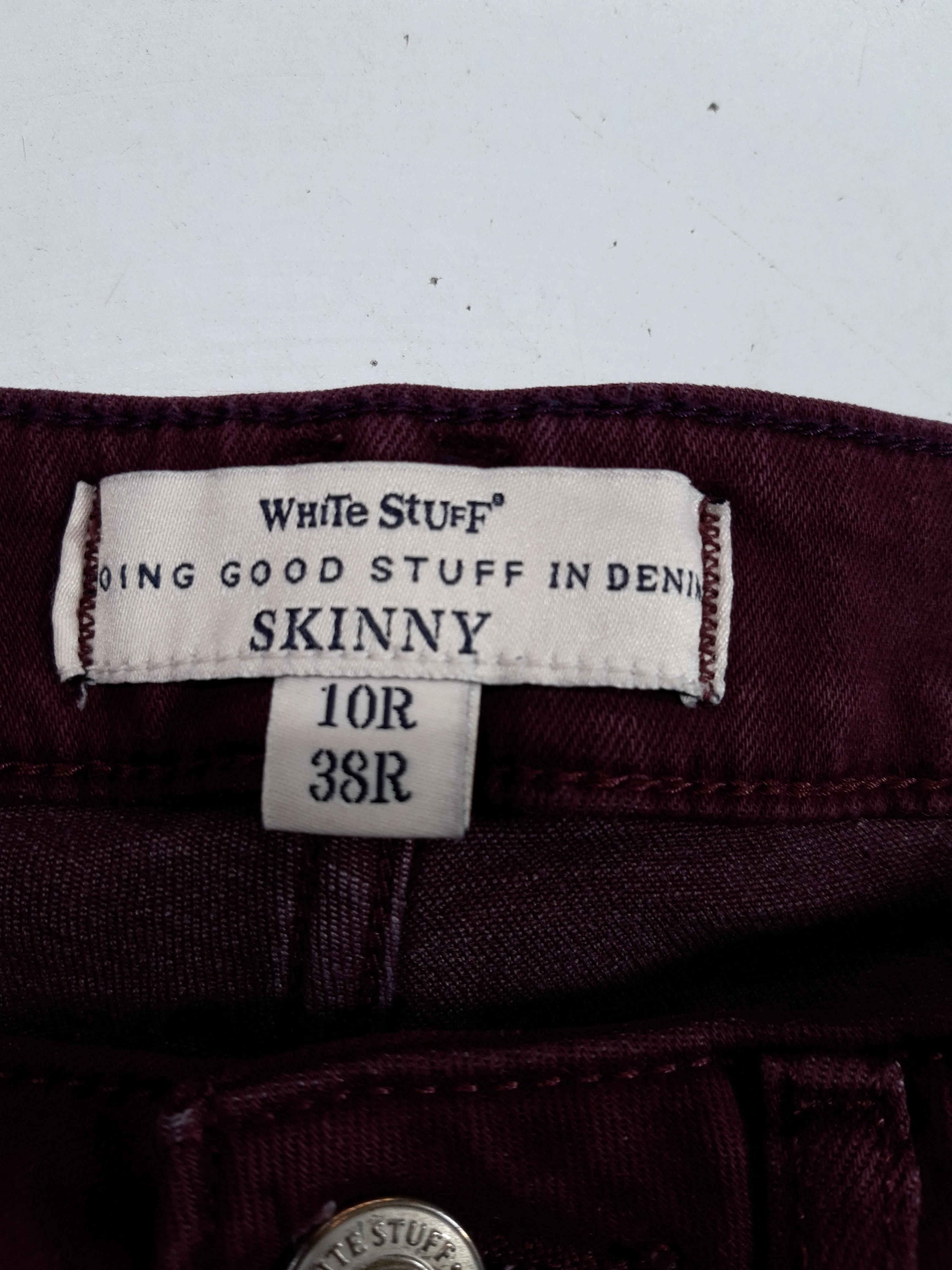White Stuff Women's Jeans UK 10 Red Cotton with Polyester, Elastane Skinny - Image 6