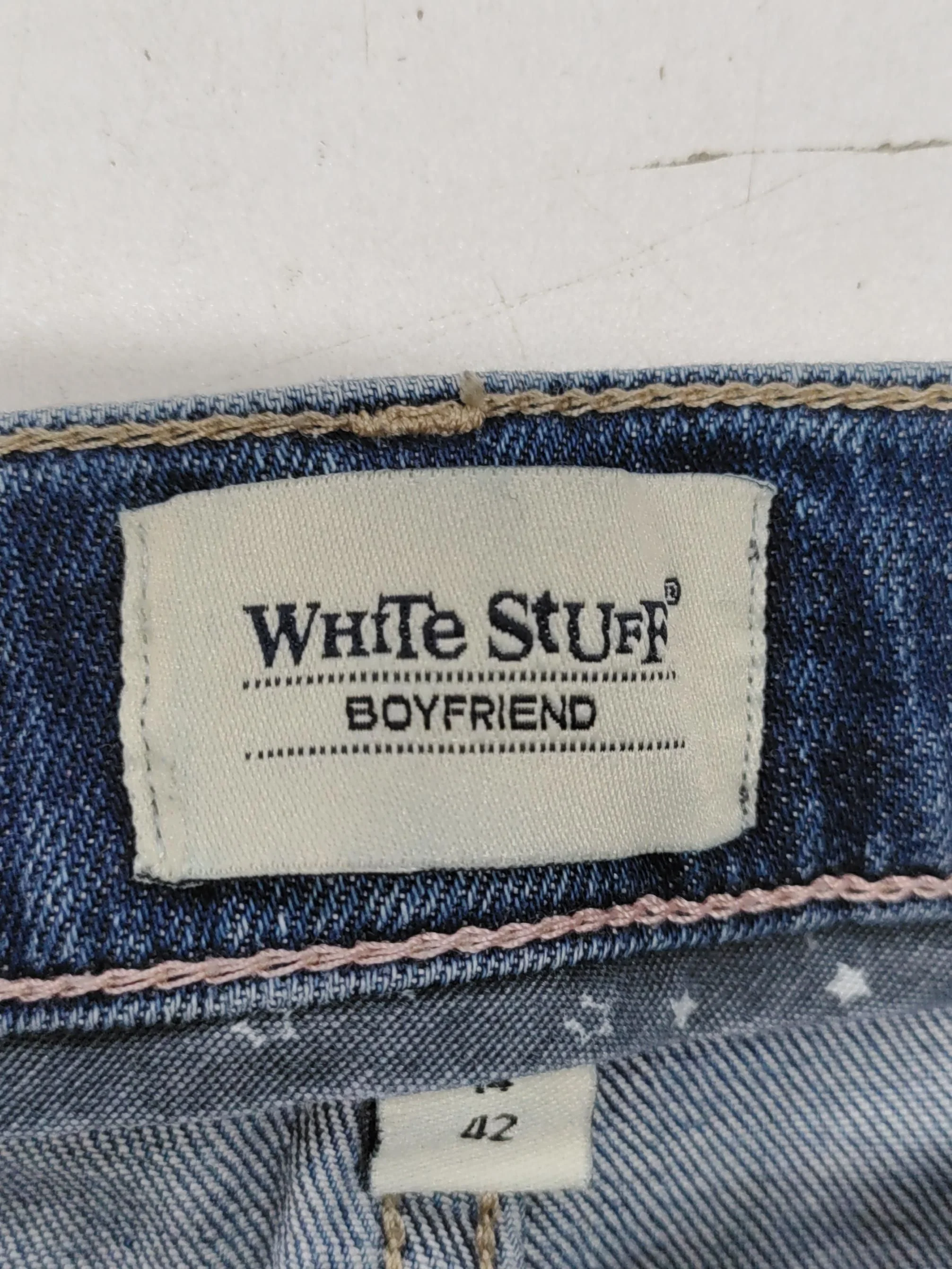 White Stuff Women's Jeans UK 14 Blue Cotton with Elastane Boyfriend - Image 5