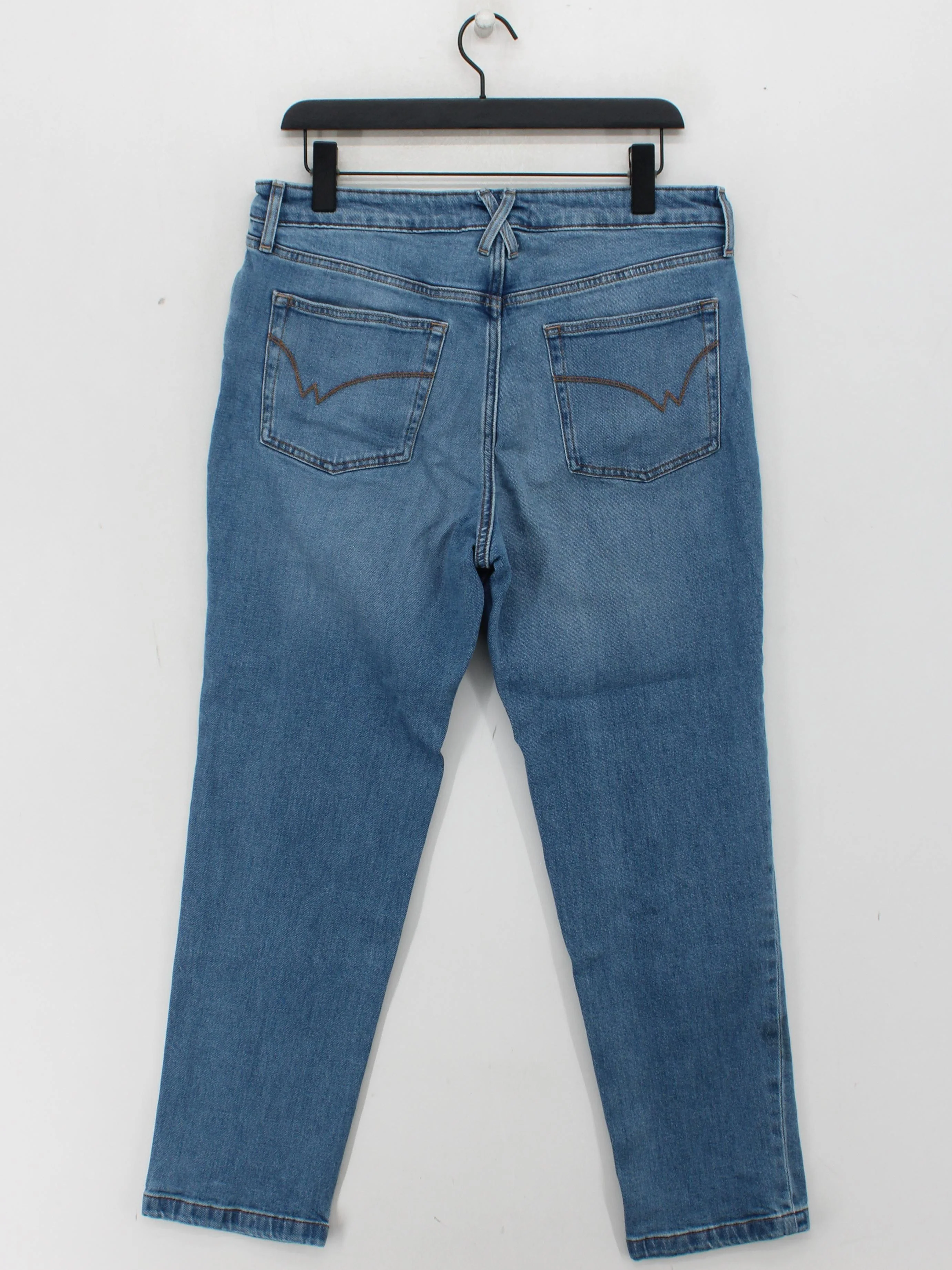 White Stuff Women's Jeans UK 14 Blue Cotton with Lyocell Modal, Elastane Mom - Image 2