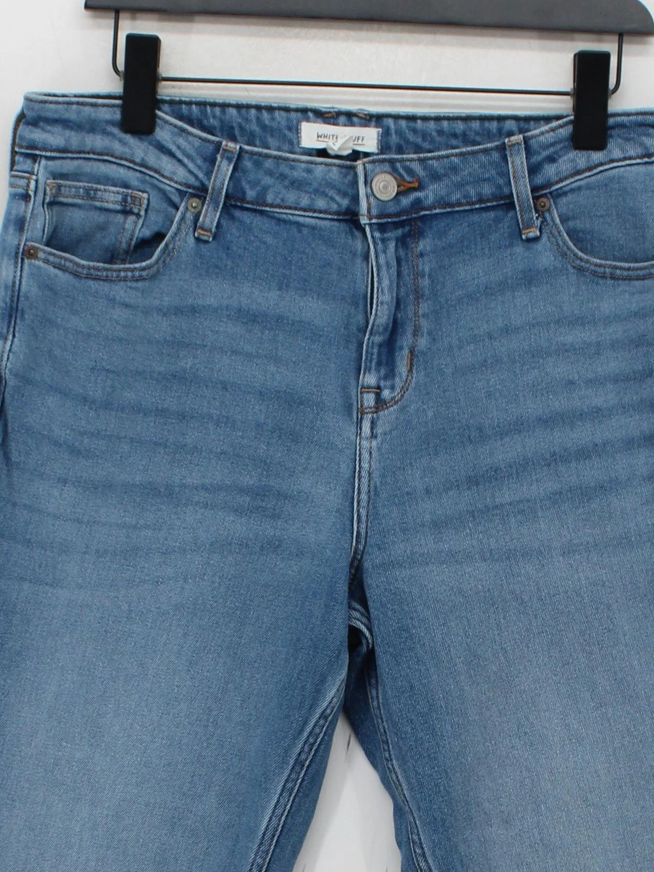 White Stuff Women's Jeans UK 14 Blue Cotton with Lyocell Modal, Elastane Mom - Image 3