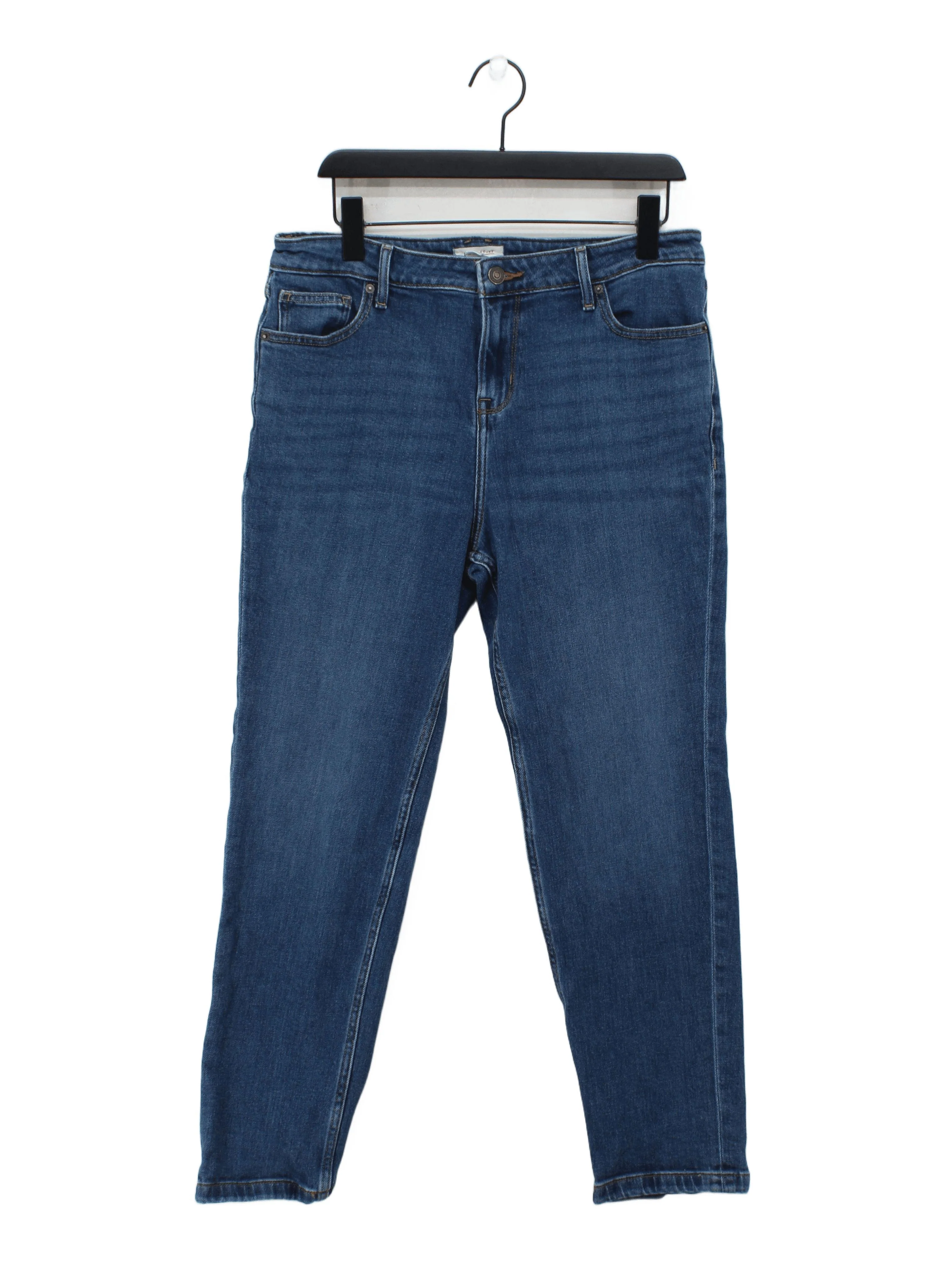 White Stuff Women's Jeans UK 14 Blue Cotton with Lyocell Modal, Elastane Mom