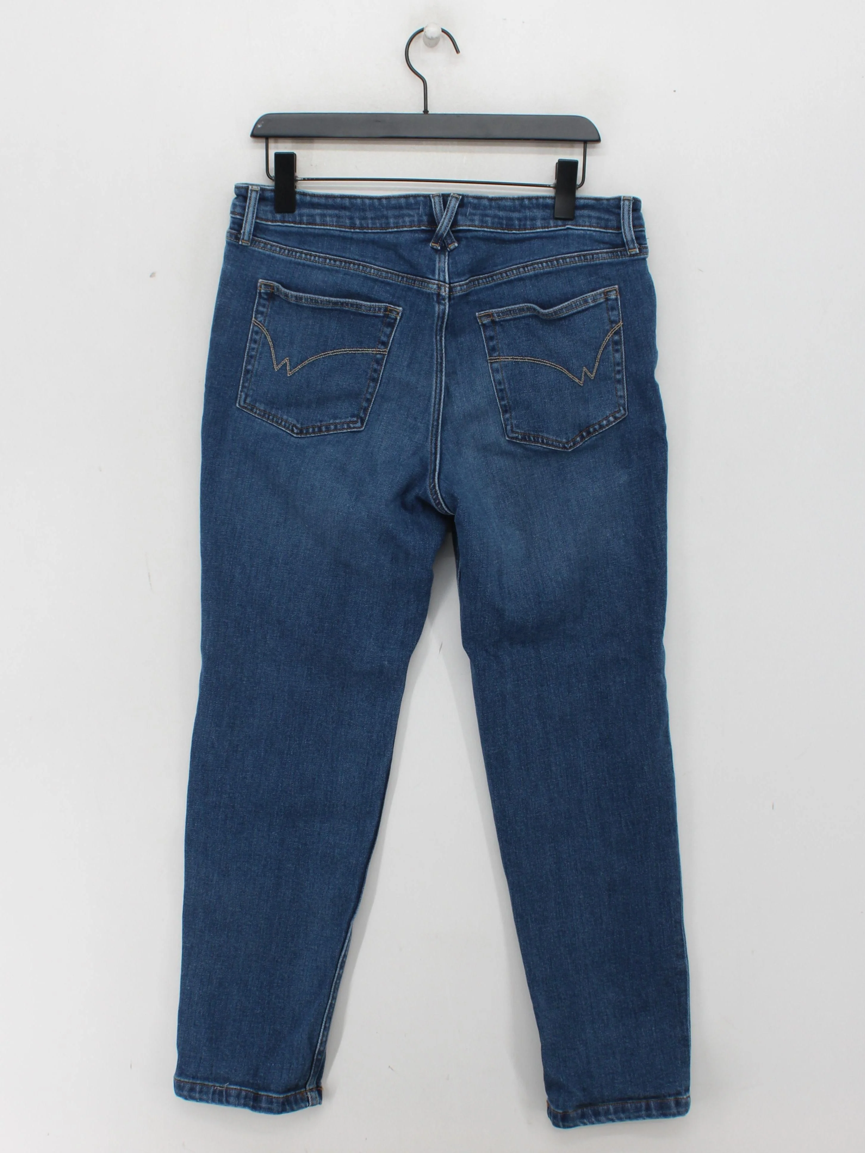 White Stuff Women's Jeans UK 14 Blue Cotton with Lyocell Modal, Elastane Mom - Image 2