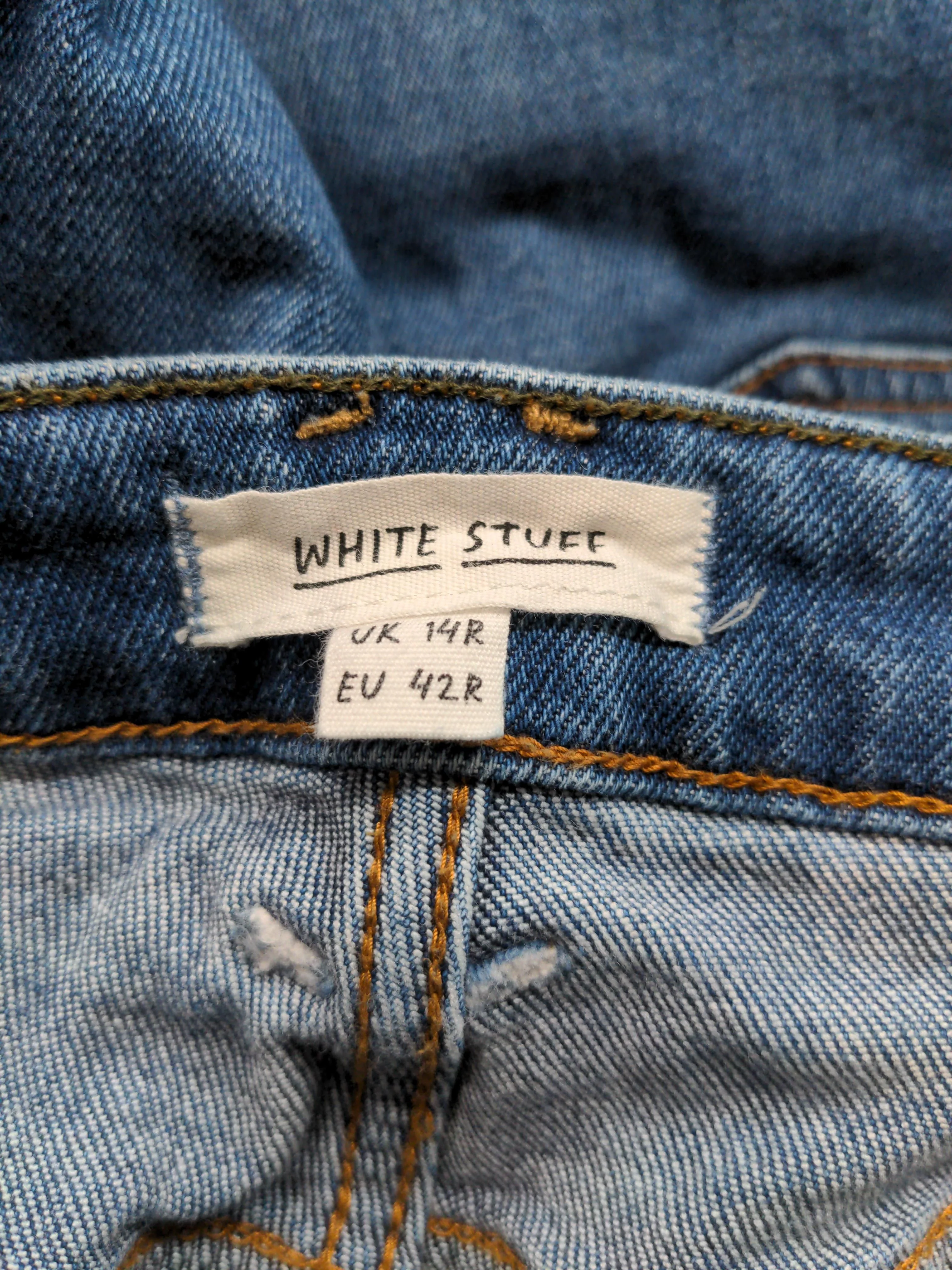 White Stuff Women's Jeans UK 14 Blue Cotton with Lyocell Modal, Elastane Mom - Image 5