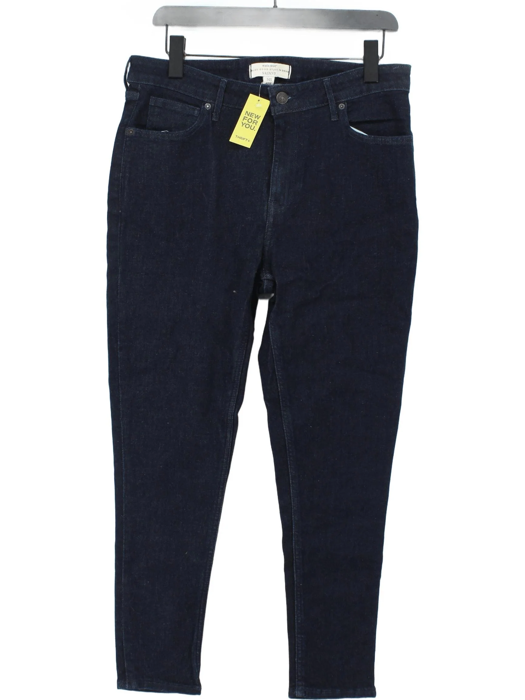 White Stuff Women's Jeans UK 14 Blue Cotton with Polyester, Elastane Skinny