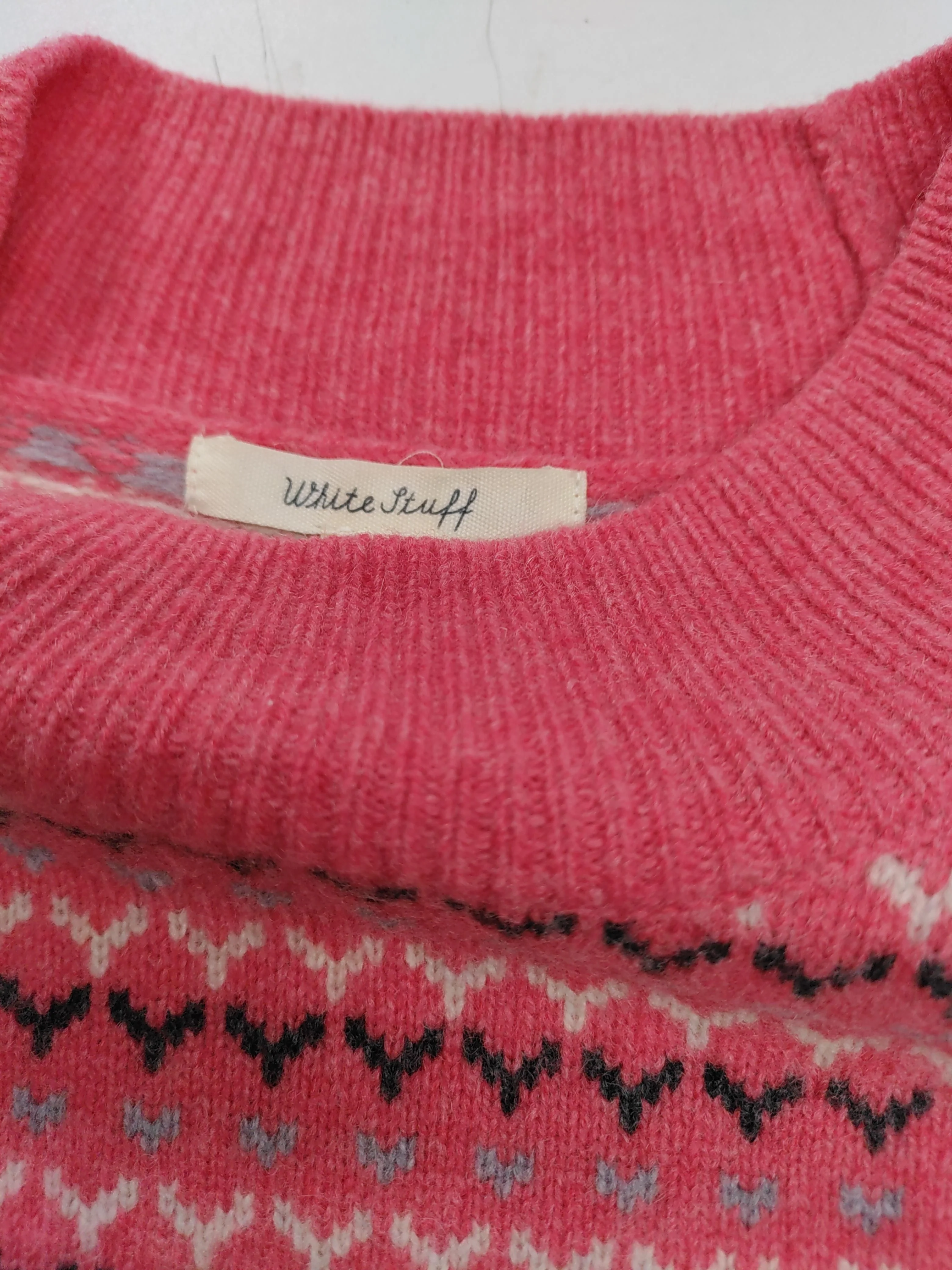 White Stuff Women's Jumper M Pink Wool with Nylon Crew Neck Pullover - Image 5